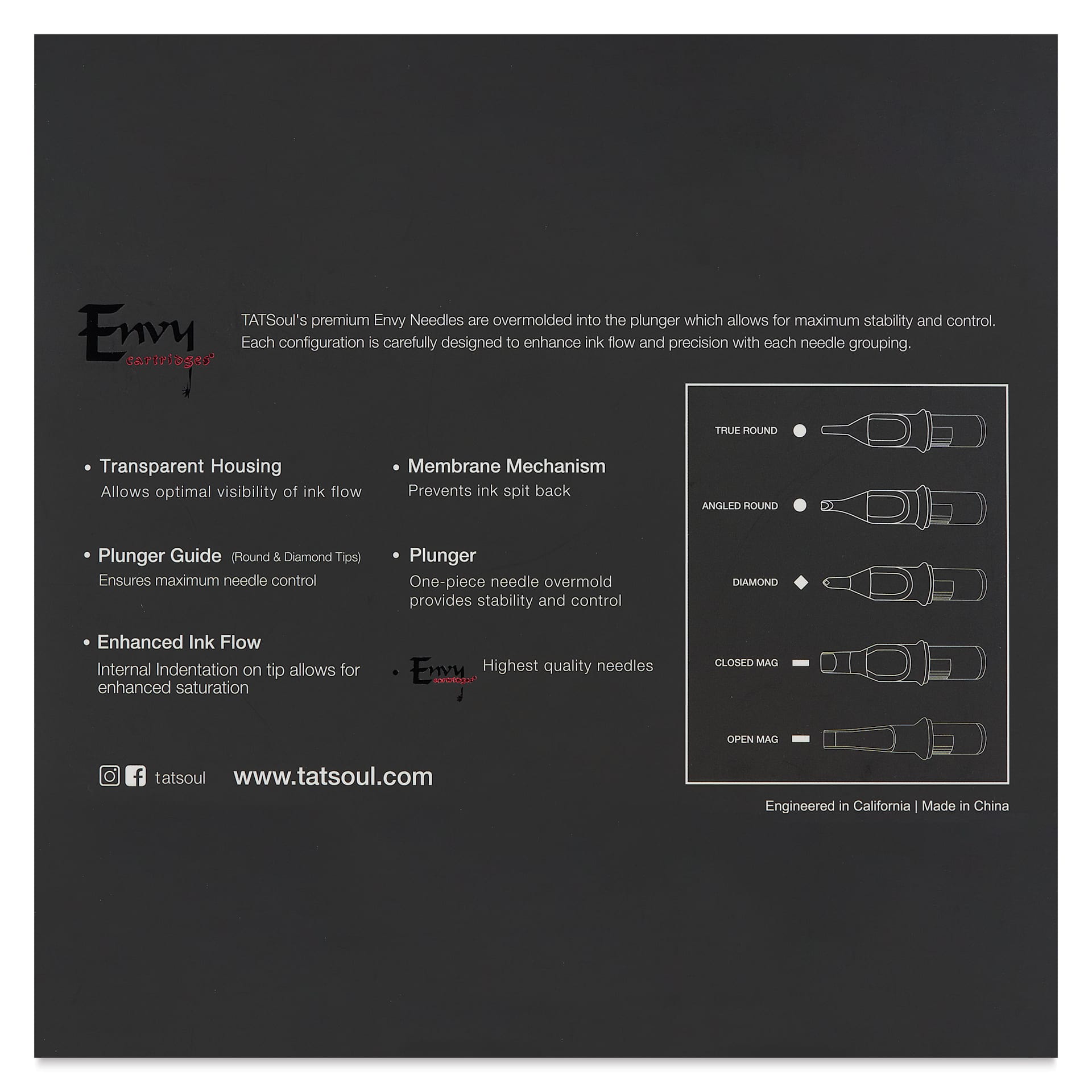 Transparent Housing. Plunger Guide. Enhanced Ink Flow. Membrane Mechanism. Plunger. Highest Quality Needles.