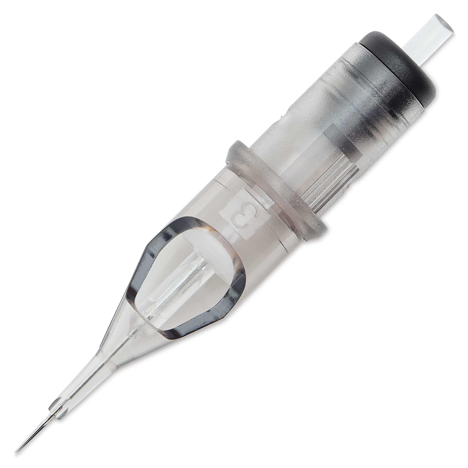 TatSoul Envy Standard Round Liner Long Taper Tattoo Needle Cartridge - #12, 3 Needles, Pkg of 10, needle out of packaging