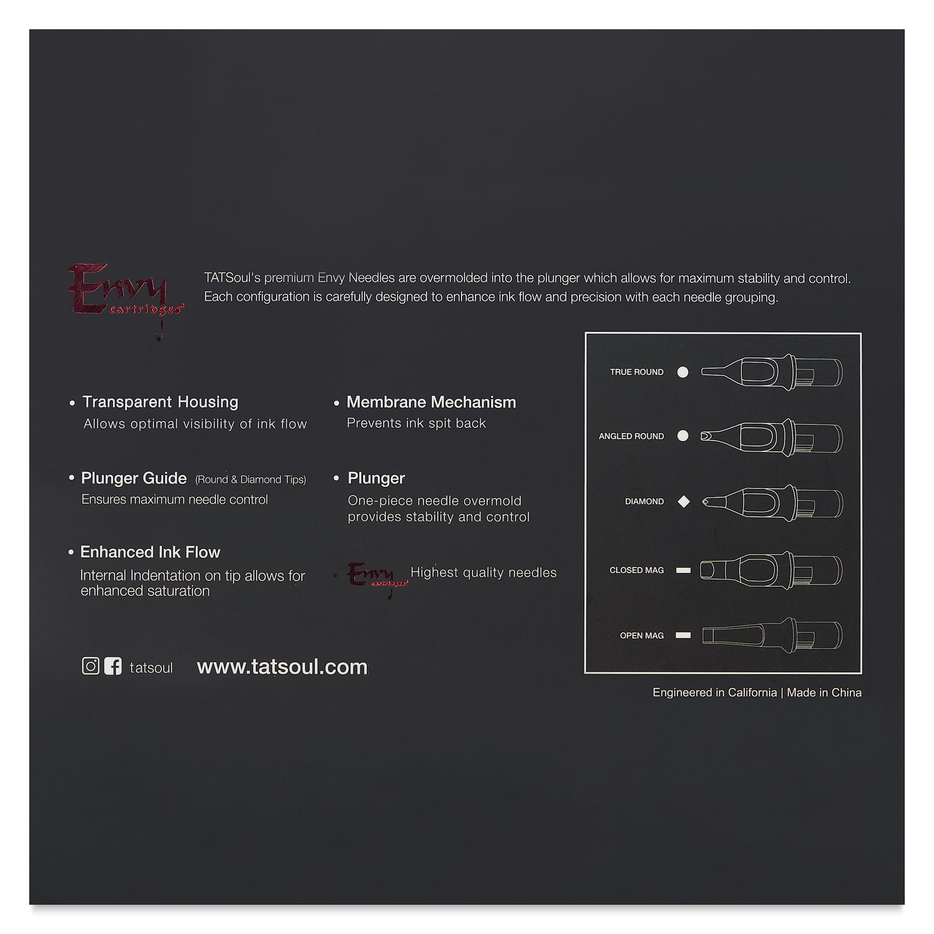 Transparent Housing. Plunger Guide. Enhanced Ink Flow. Membrane Mechanism. Plunger. Highest Quality Needles.