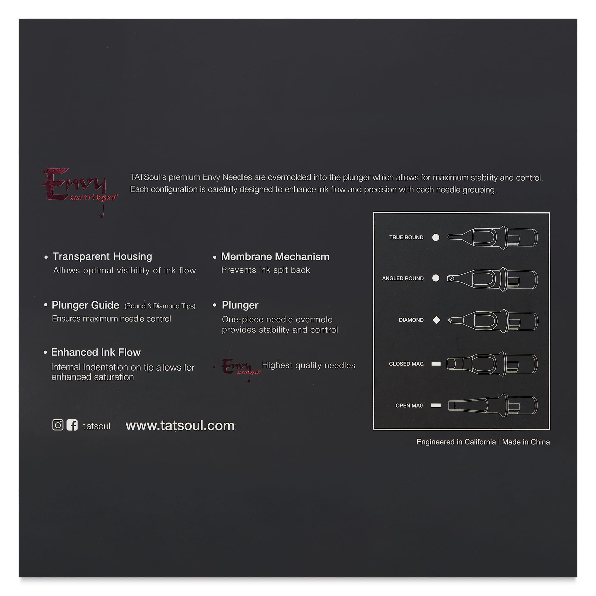 Transparent Housing. Plunger Guide. Enhanced Ink Flow. Membrane Mechanism. Plunger. Highest Quality Needles.