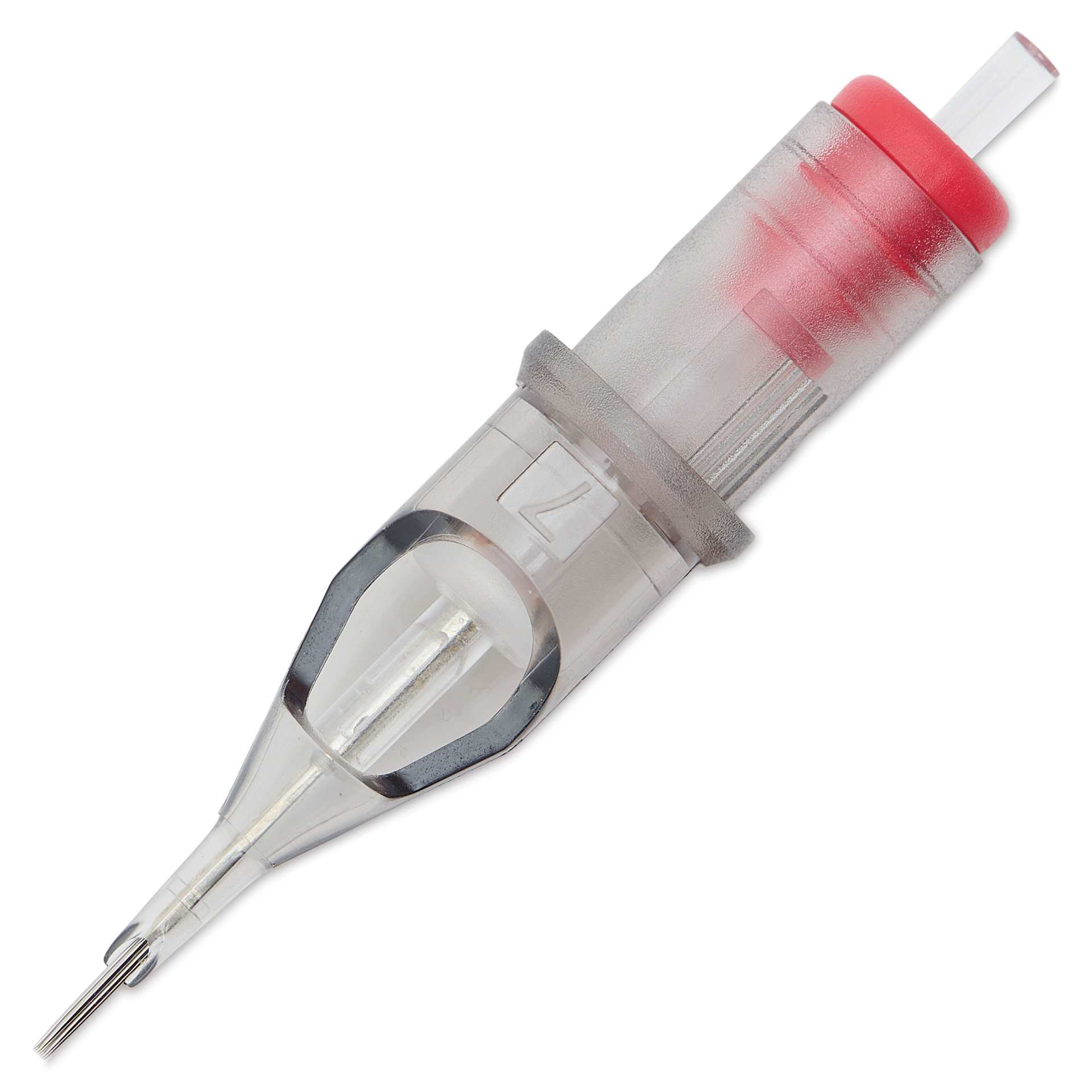 TatSoul Envy Traditional Round Liner Long Taper Tattoo Needle Cartridge - #12, 7 Needles, Pkg of 10, needle out of packaging