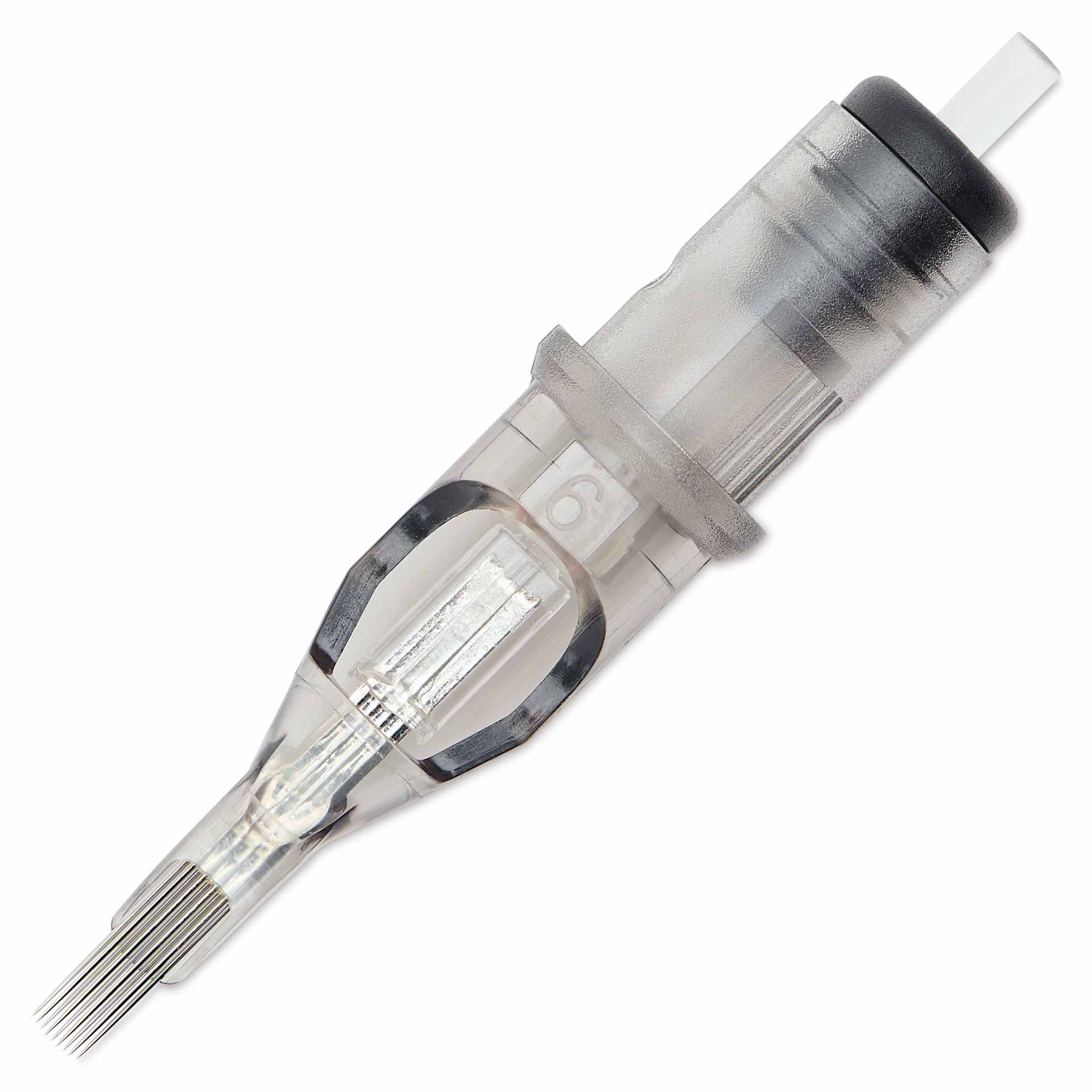 TatSoul Envy Standard Curved Magnum Long Taper Tattoo Needle Cartridge - #12, 9 Needles, Pkg of 10, needle out of packaging