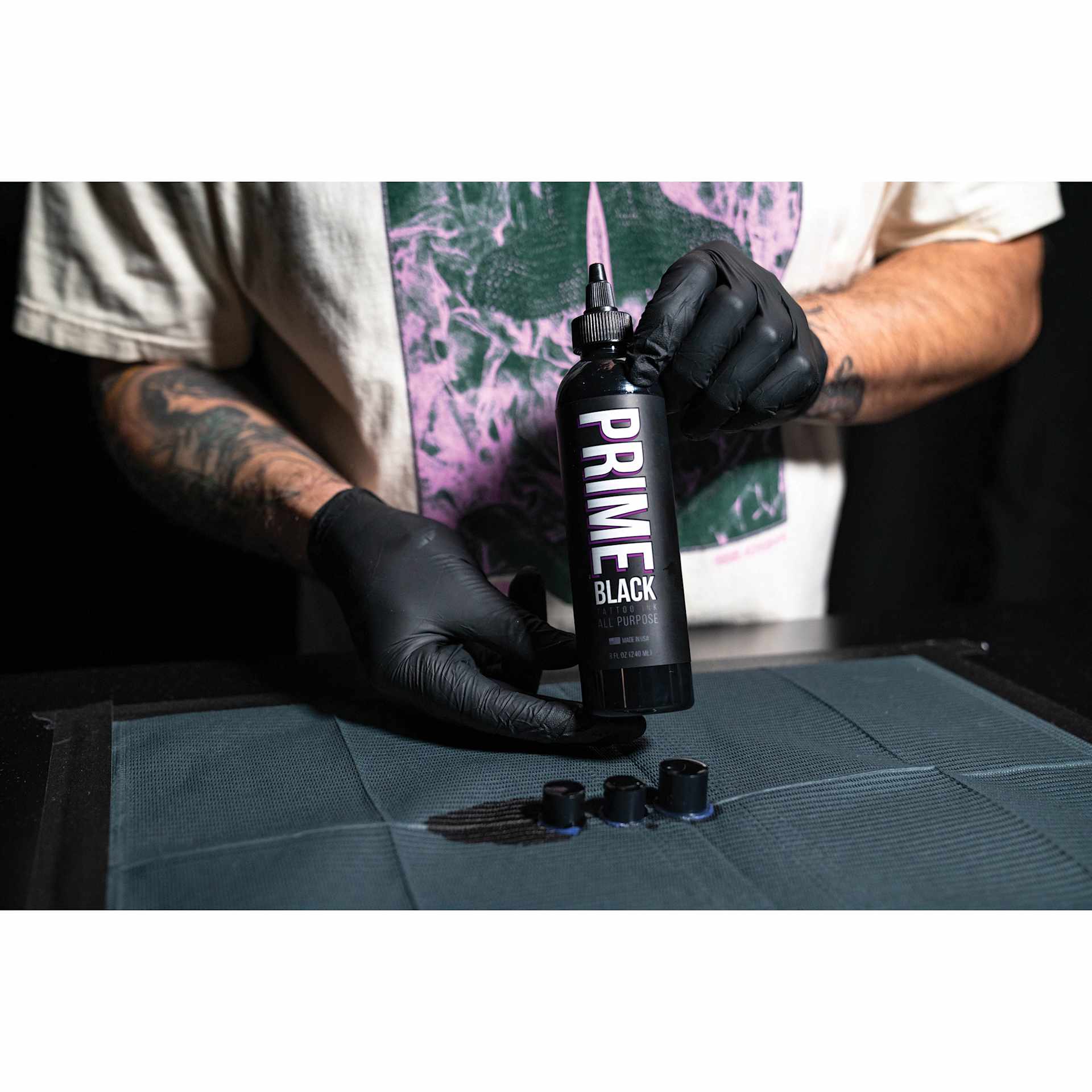 Prime Tattoo Supply Black Tattoo Ink - 8 oz, in hand
