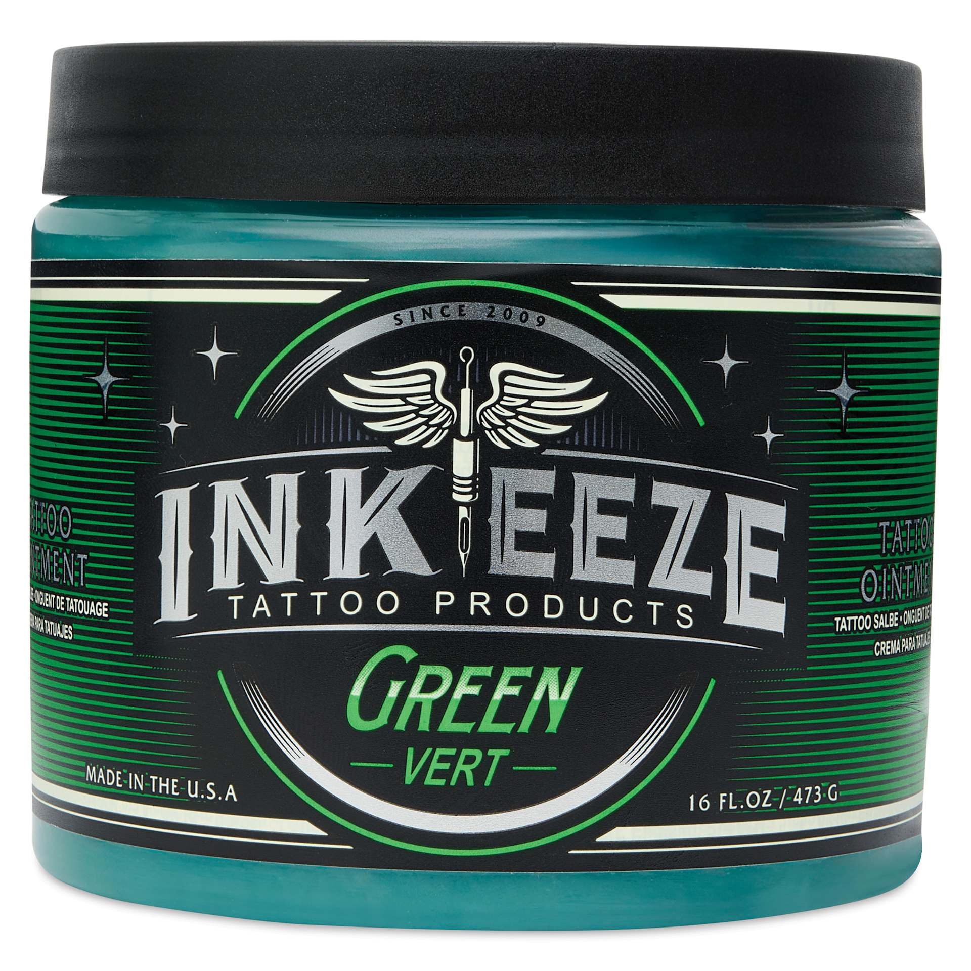 Inkeeze Green Tattoo Ointment - 16 oz, Jar, front