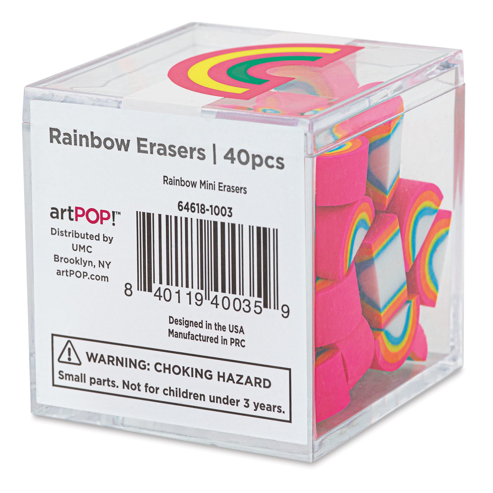 artPOP! Rainbow Mini Erasers (Back of package)