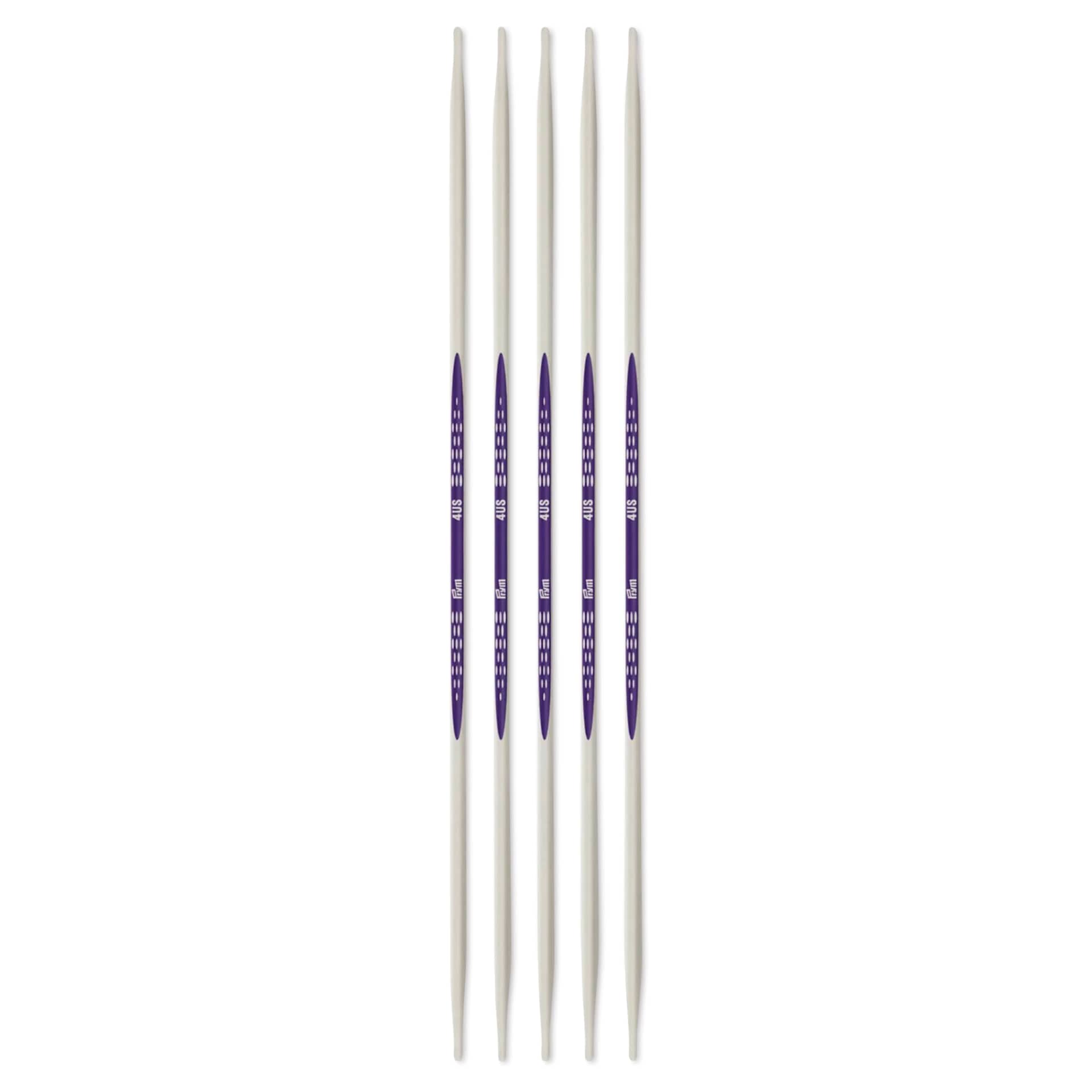 Prym Ergonomics Double Point Knitting Needle Set - Size 4, Set of 5, 8"