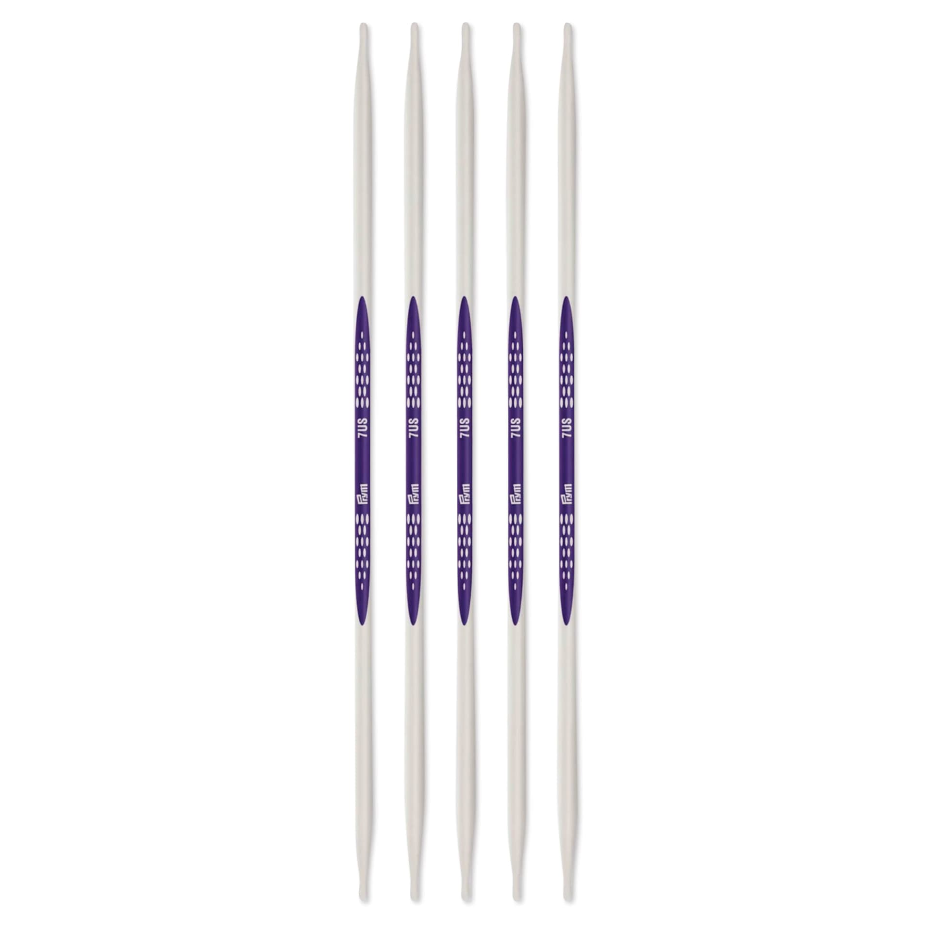 Prym Ergonomics Double Point Knitting Needle Set - Size 7, Set of 5, 8"