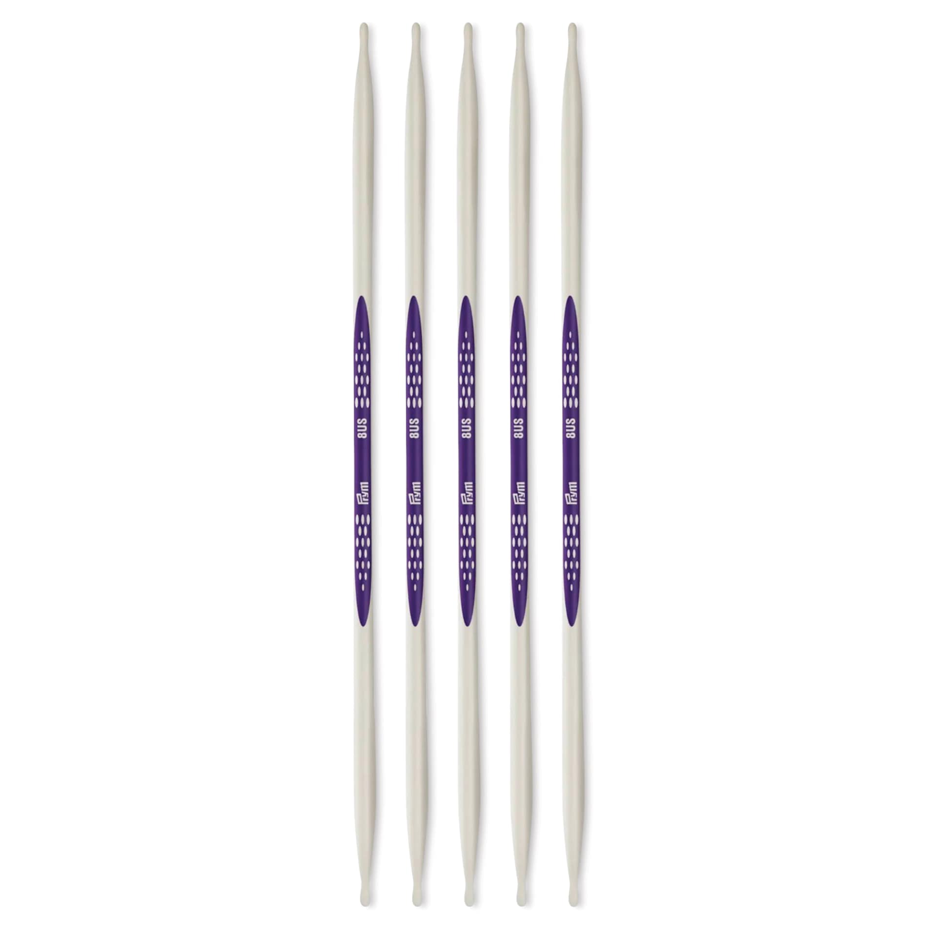 Prym Ergonomics Double Point Knitting Needle Set - Size 8, Set of 5, 8"
