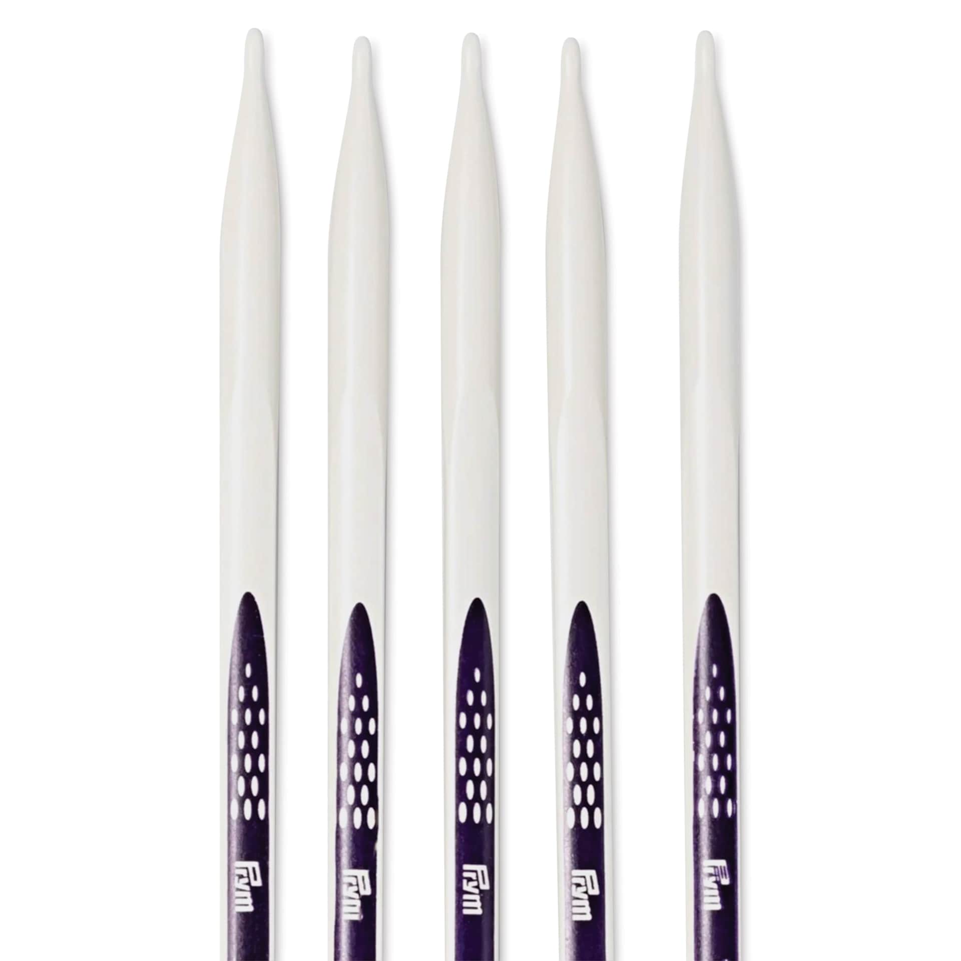Prym Ergonomics Double Point Knitting Needle Set - Size 10.75, Set of 5, 8" - close-up of needles