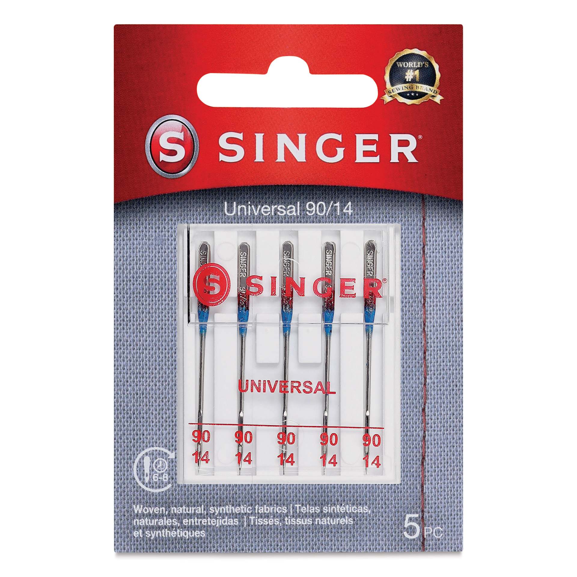 Singer Sewing Machine Needles - Universal, 90/14, Pkg of 5 front of packaging