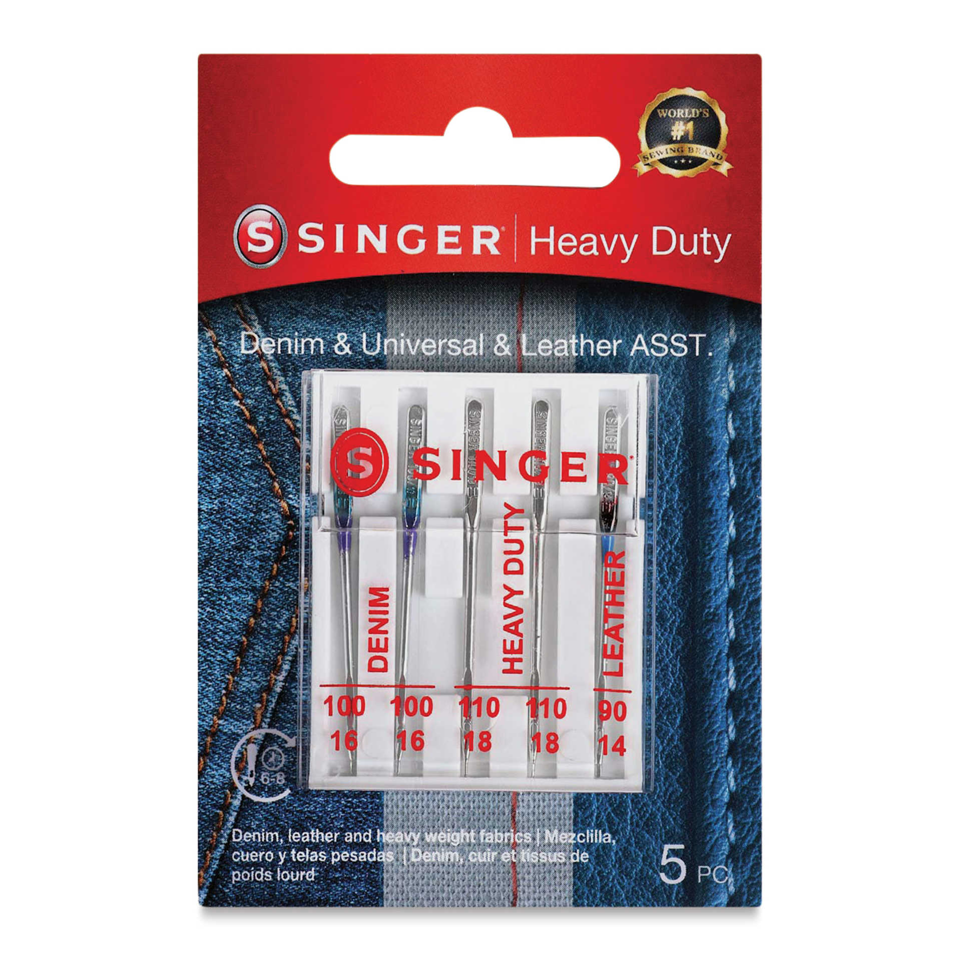 Singer Sewing Machine Needles - Heavy Duty Universal, Assorted, Pkg of 5 front of packaging
