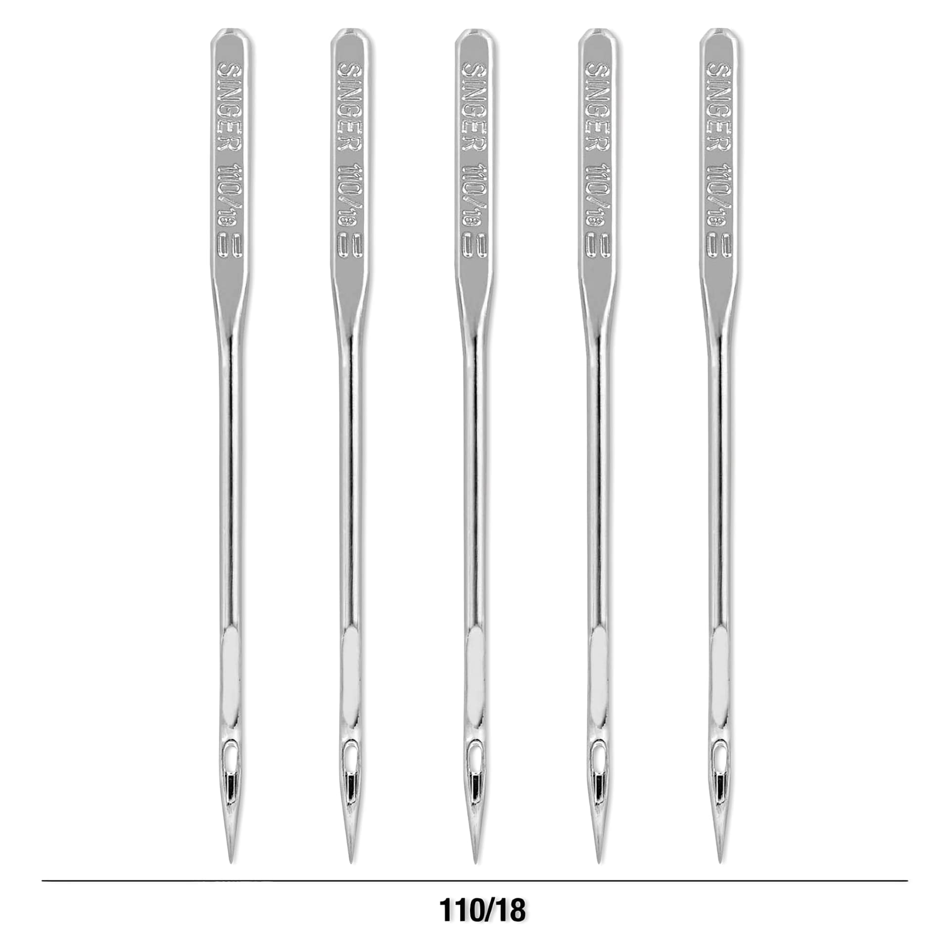 Singer Sewing Machine Needles - Heavy Duty Universal, 110/18, Pkg of 5 - dimensions