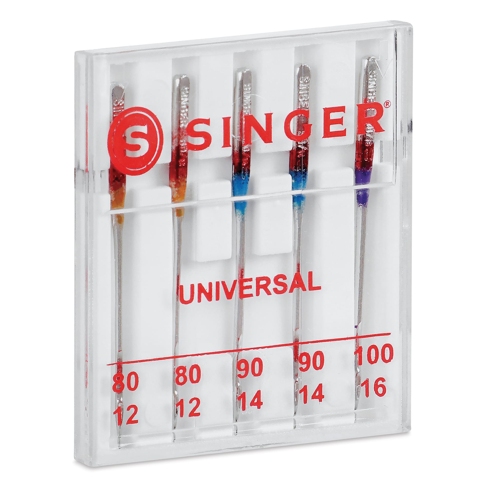 Singer Sewing Machine Needles - Universal, Assorted, Pkg of 5, inside of carrying case