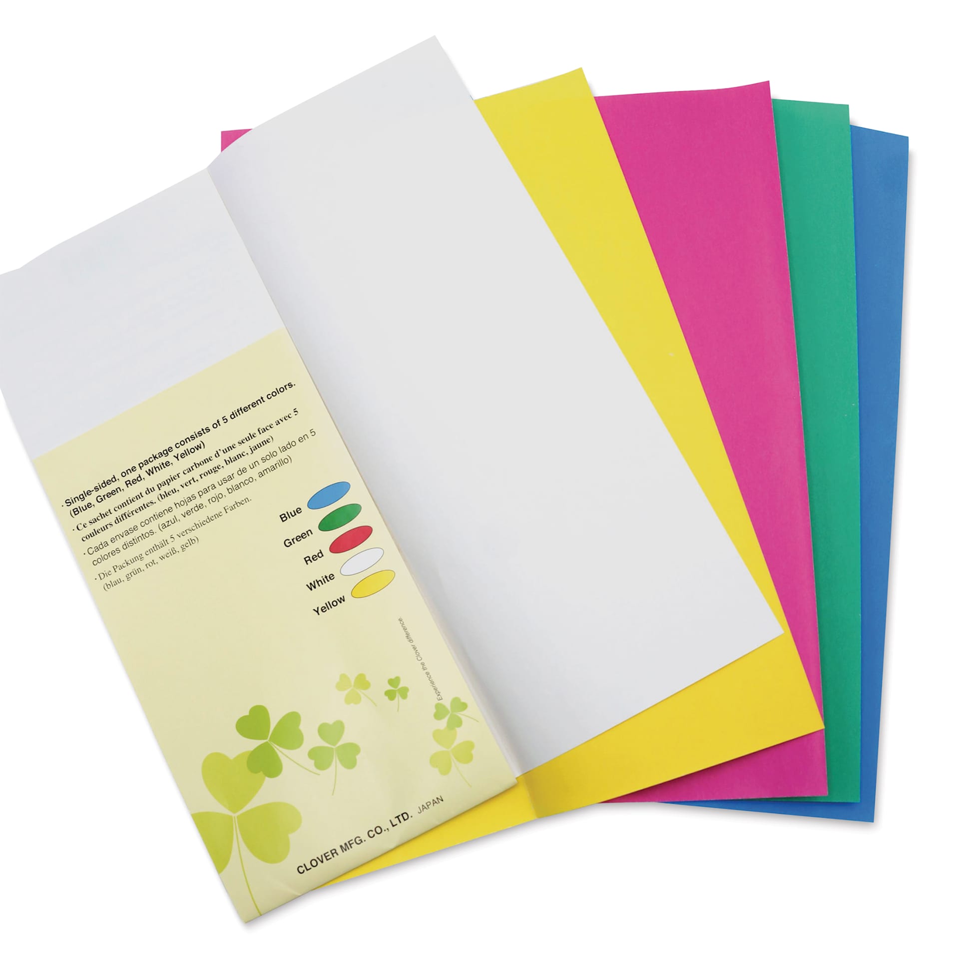Clover Chacopy Tracing Paper - Pkg of 5, fanned outside of the packaging