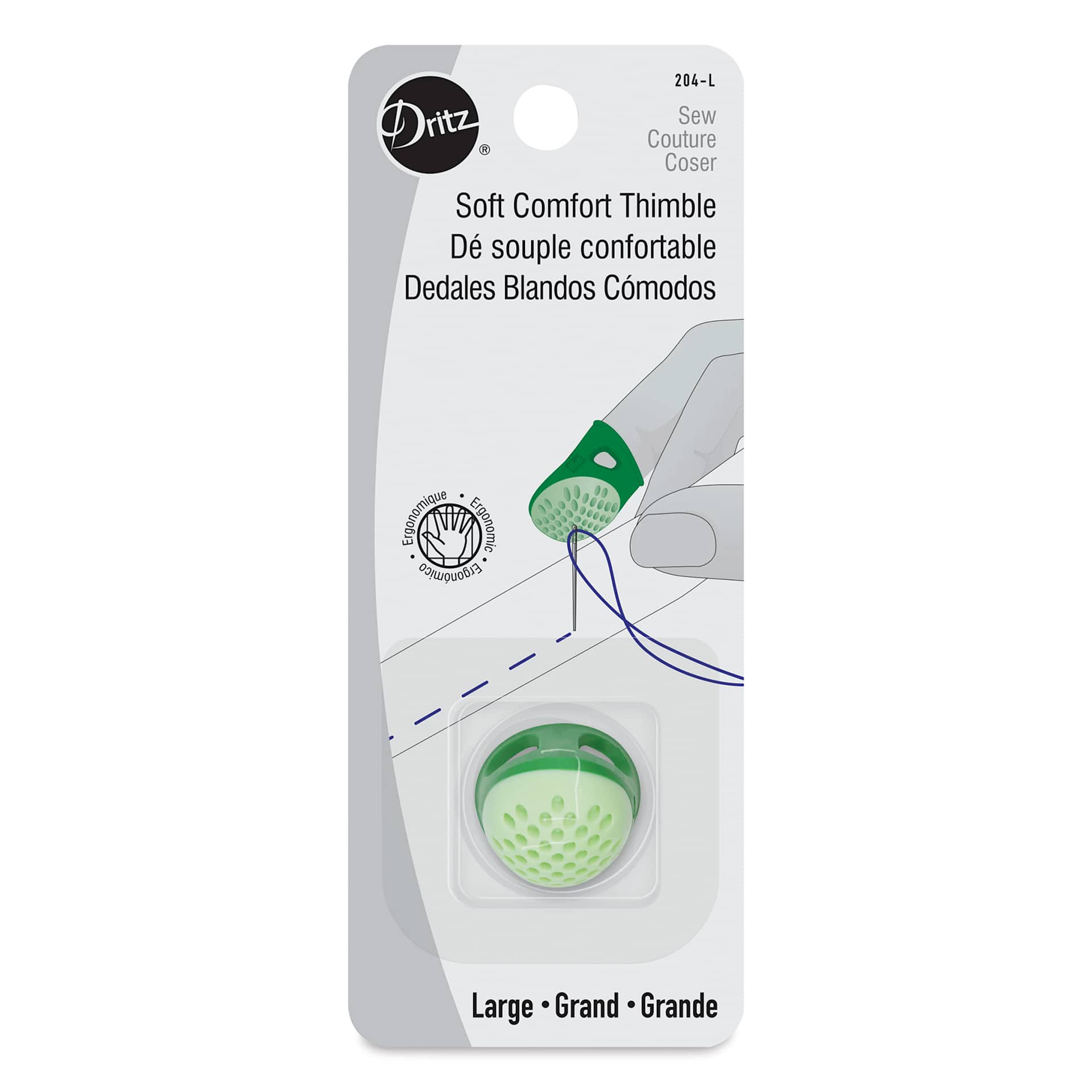 Dritz Soft Comfort Thimble - Large front of packaging