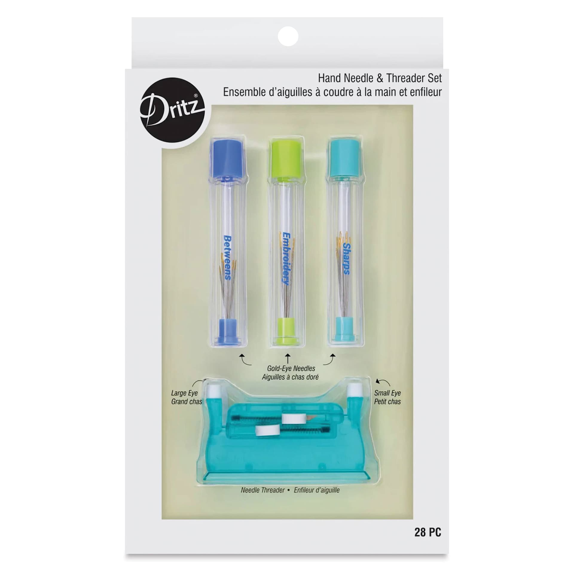 Dritz Hand Needle & Threader Set, front of the packaging