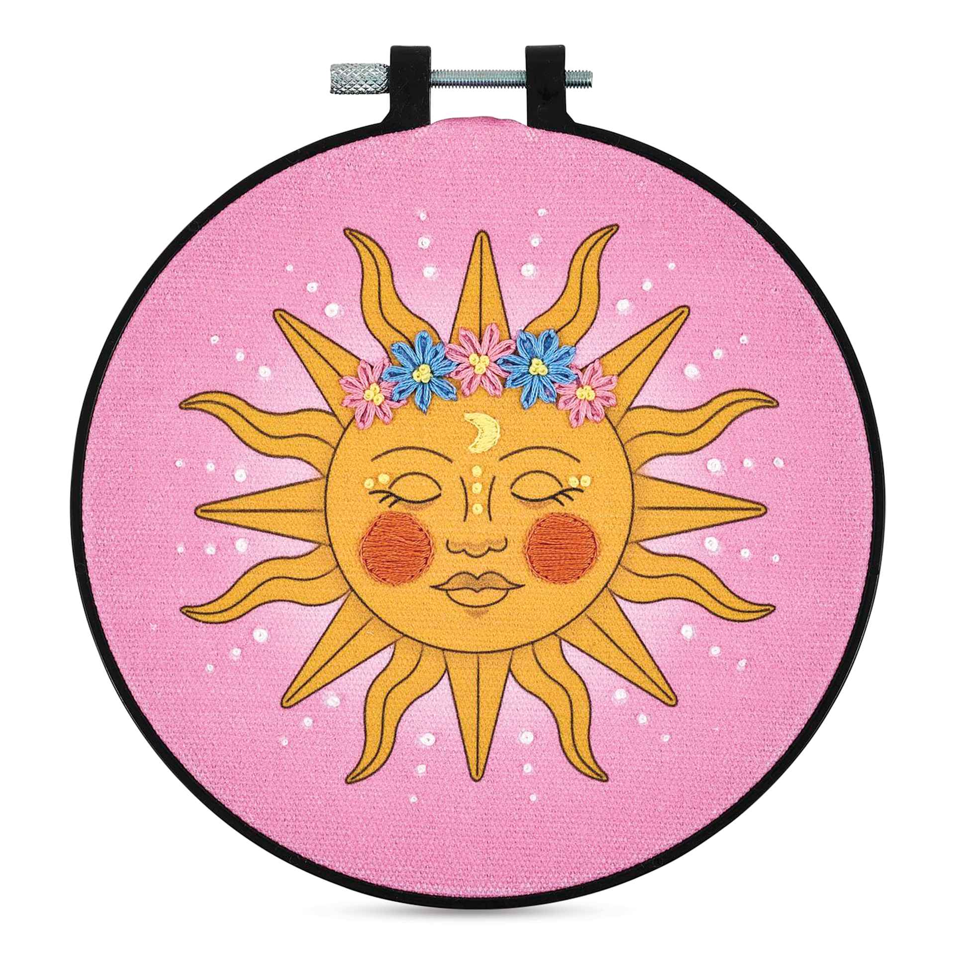 Bucilla Mindful Stitching Stamped Embroidery Kit - Dreamy Sun, 6"