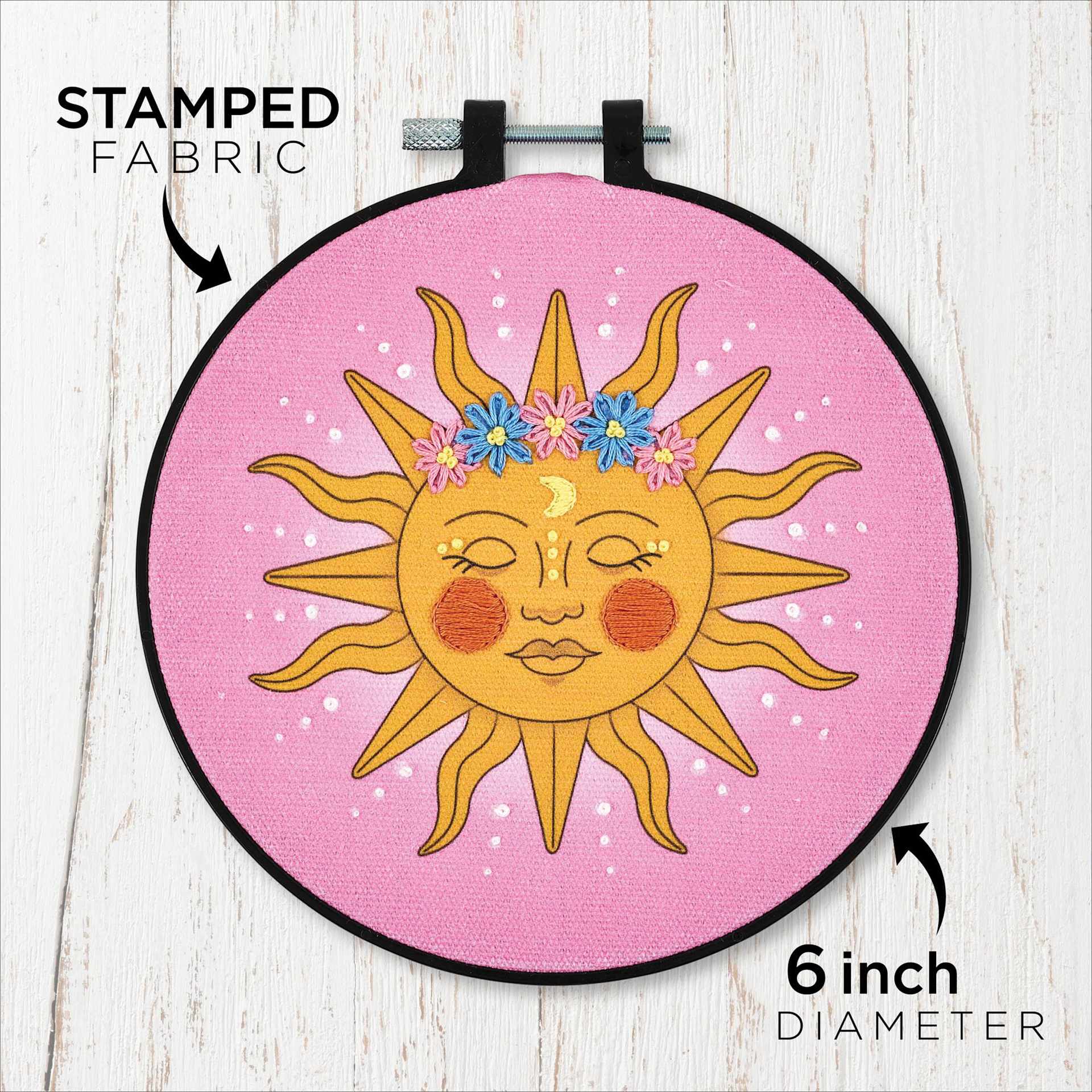 Stamped Fabric, 6 inch Diameter