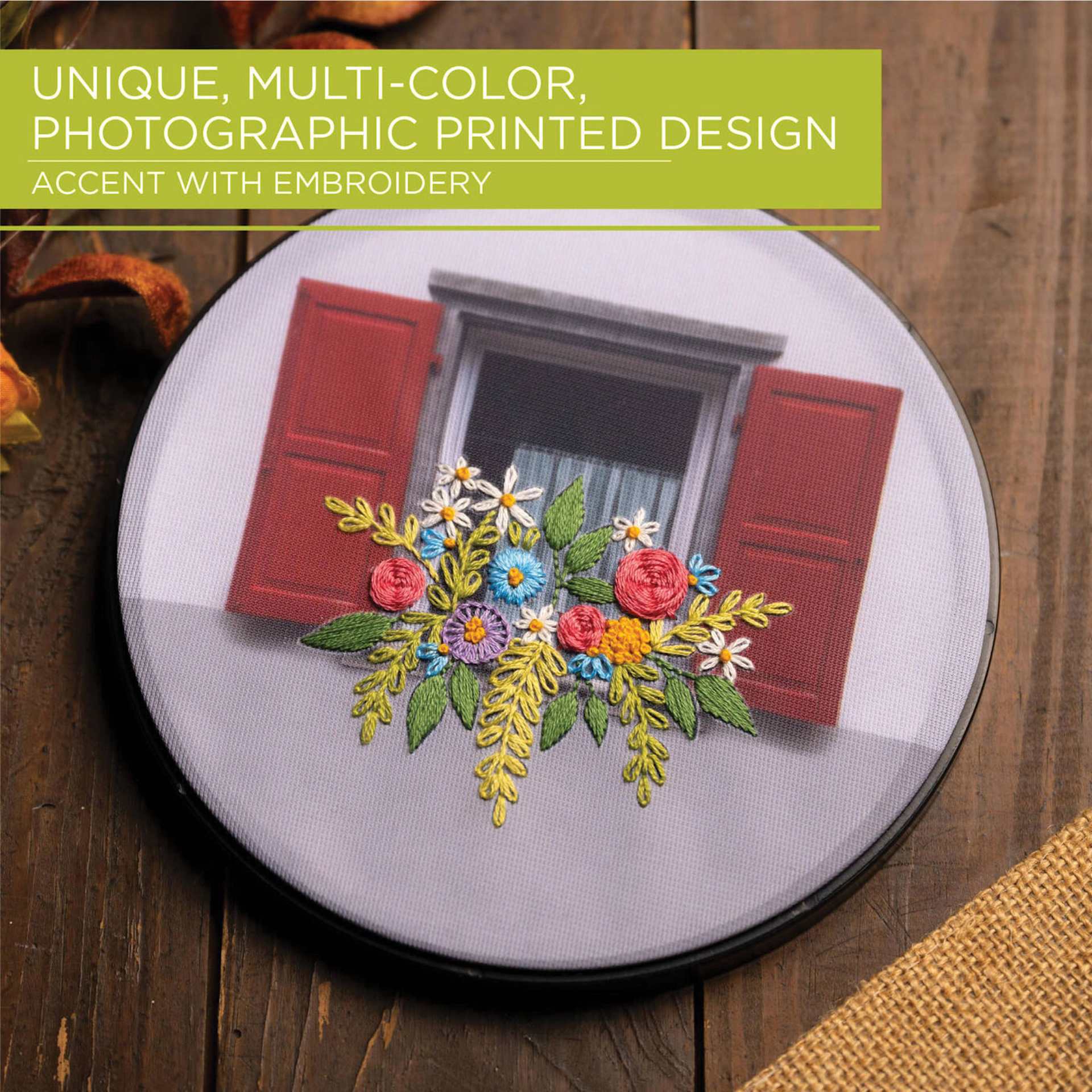 Bucilla Photographic Stamped Embroidery Kit - Flower Box finished