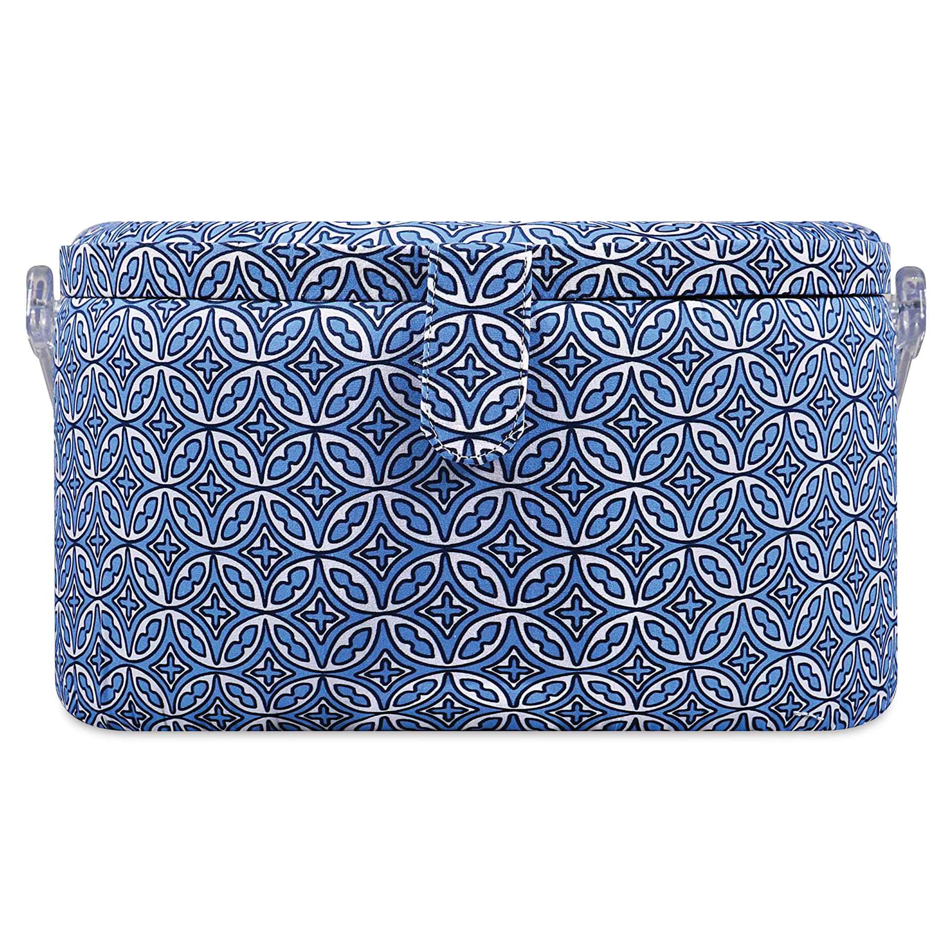 Singer Large Premium Round Sewing Basket - 11-1/2" D x 6-5/8" H, front of basket