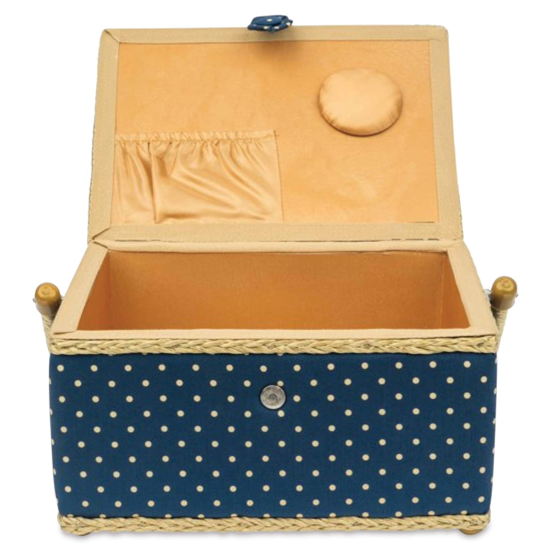 Singer Large Sewing Basket - Polka Dot, 11-3/4"W x 6"H x 8"D