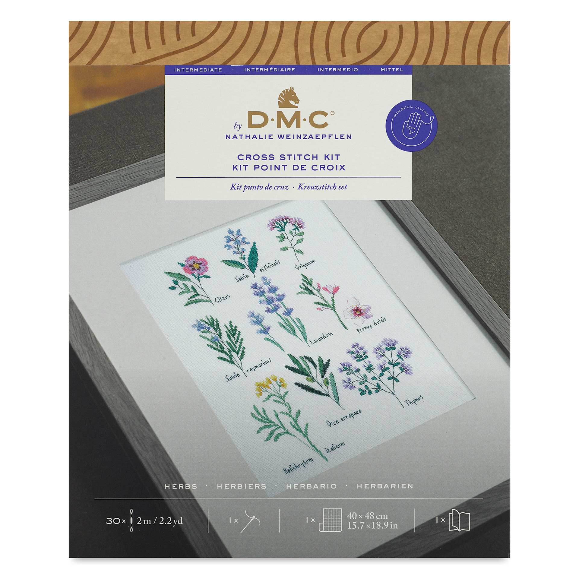 DMC The Designer Collection Cross Stitch Kit front of packaging