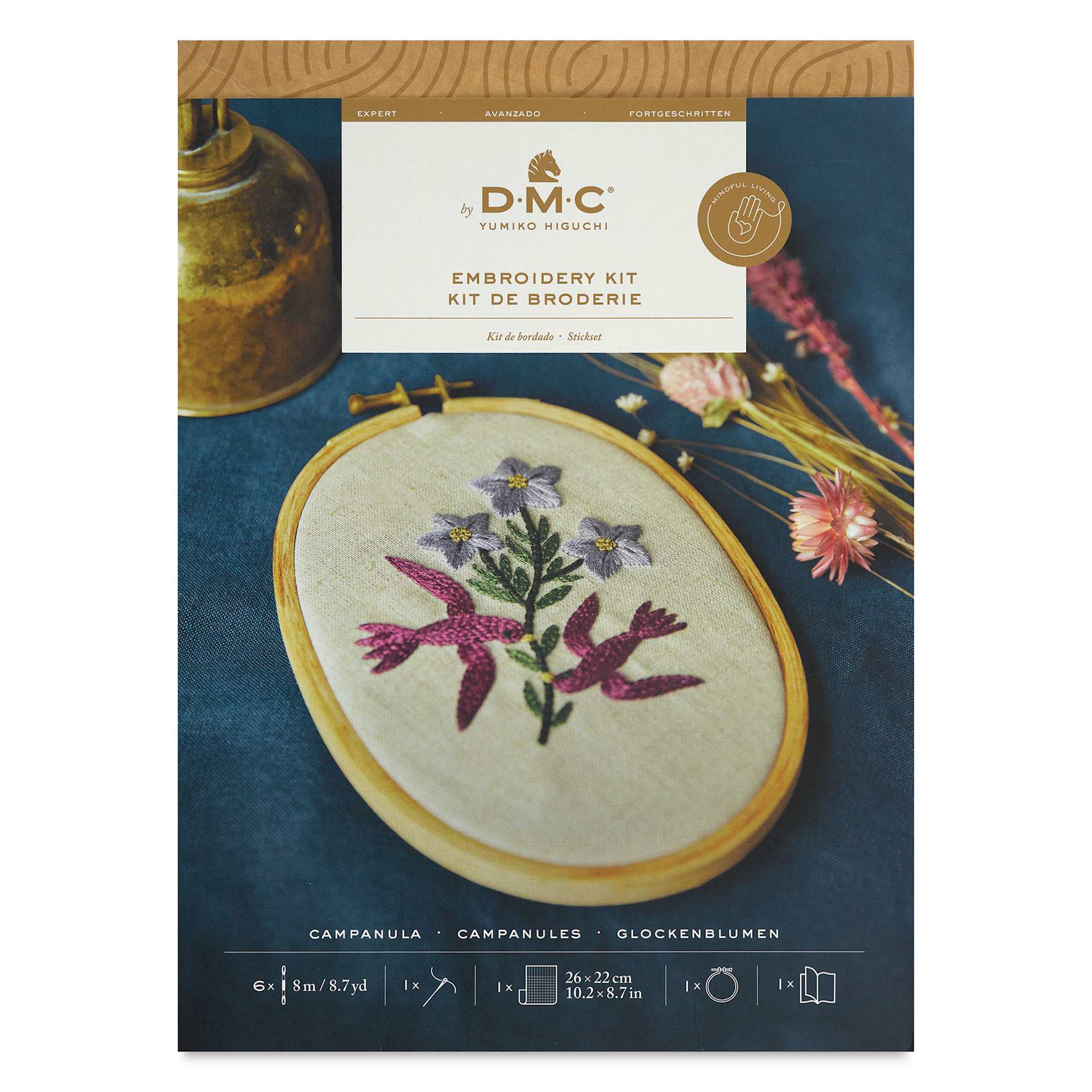 DMC The Designer Collection Embroidery Kits - “Campanula” by Yumiko Higuchi, Advanced front of packaging