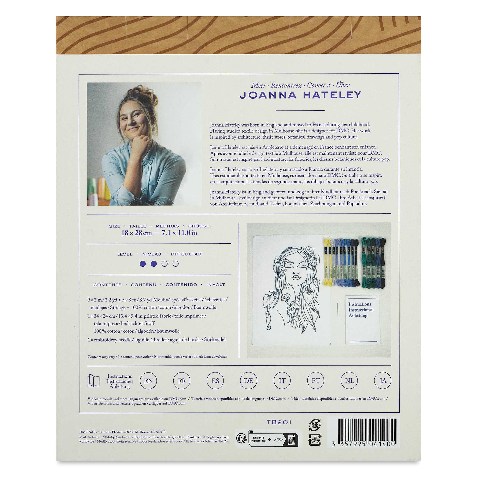 “Portrait with Bellbind” by Joanna Hateley, Beginner back of packaging