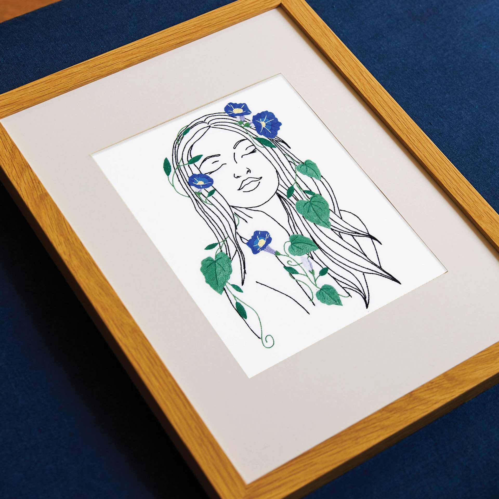 “Portrait with Bellbind” by Joanna Hateley, Beginner finished in frame