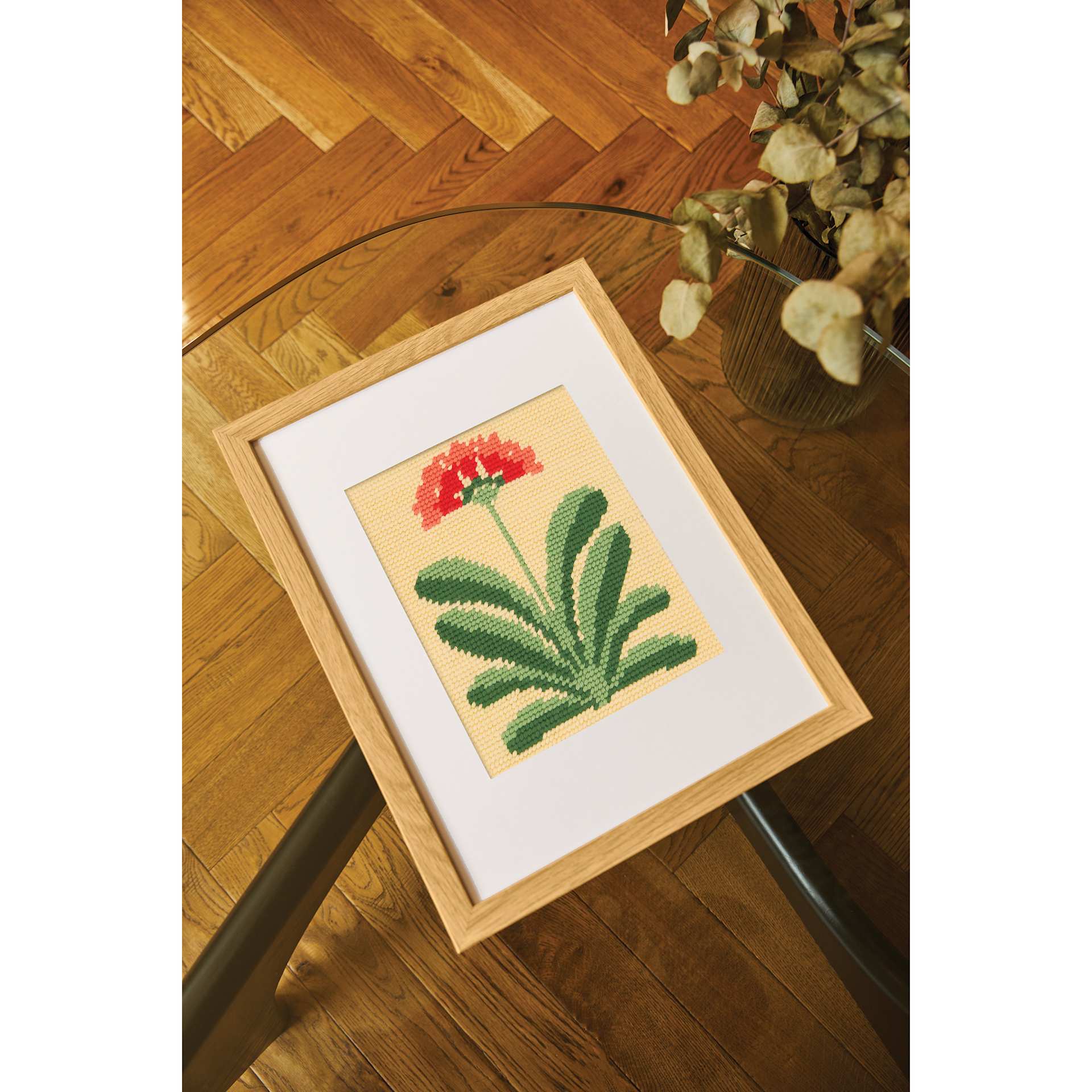 DMC The Designer Collection Easy Tapestry & Needlepoint Kit - Forest Lily, on table