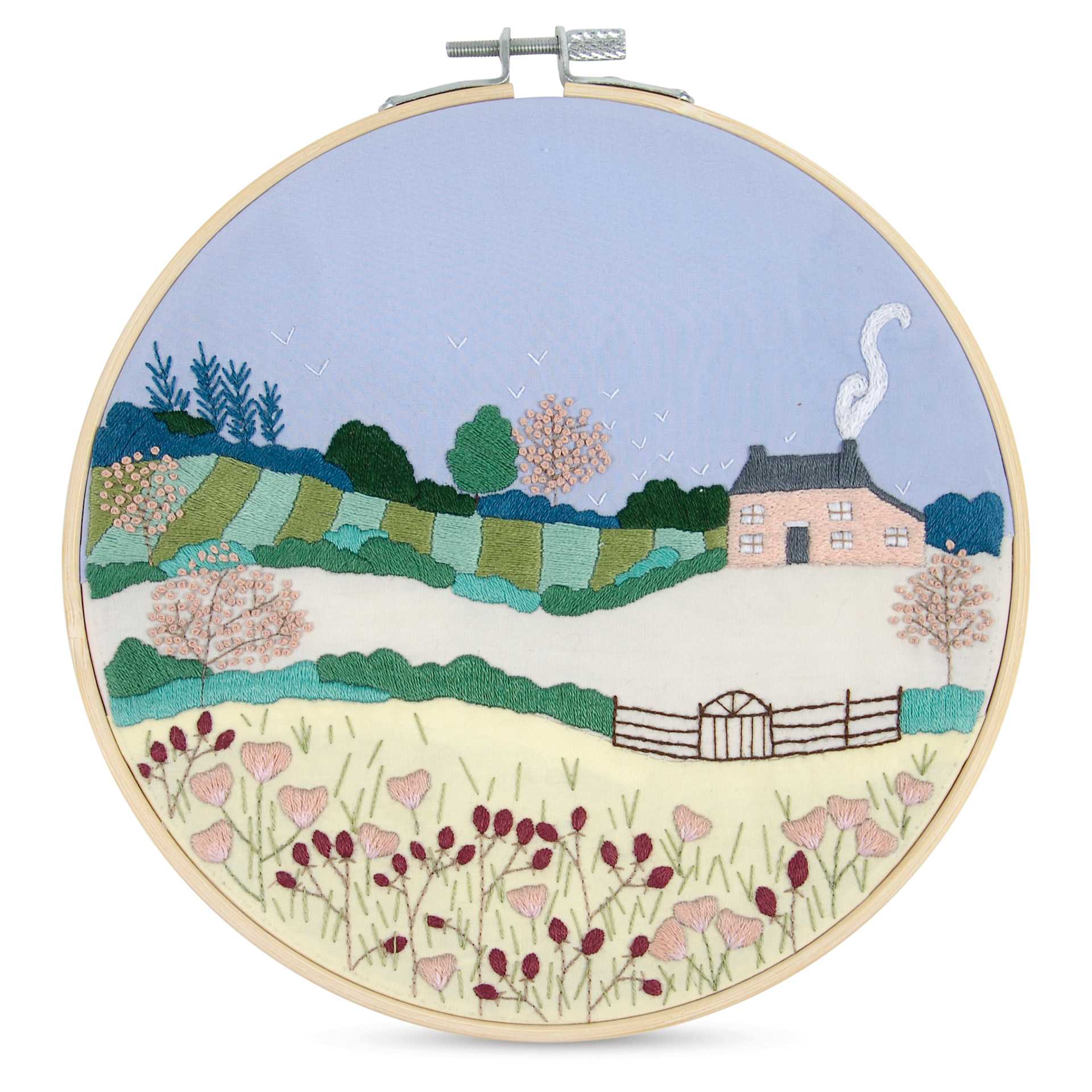 DMC The Designer Collection Embroidery Kits - “Spring Landscape” by Georgie K Emery, Advanced example of finished piece