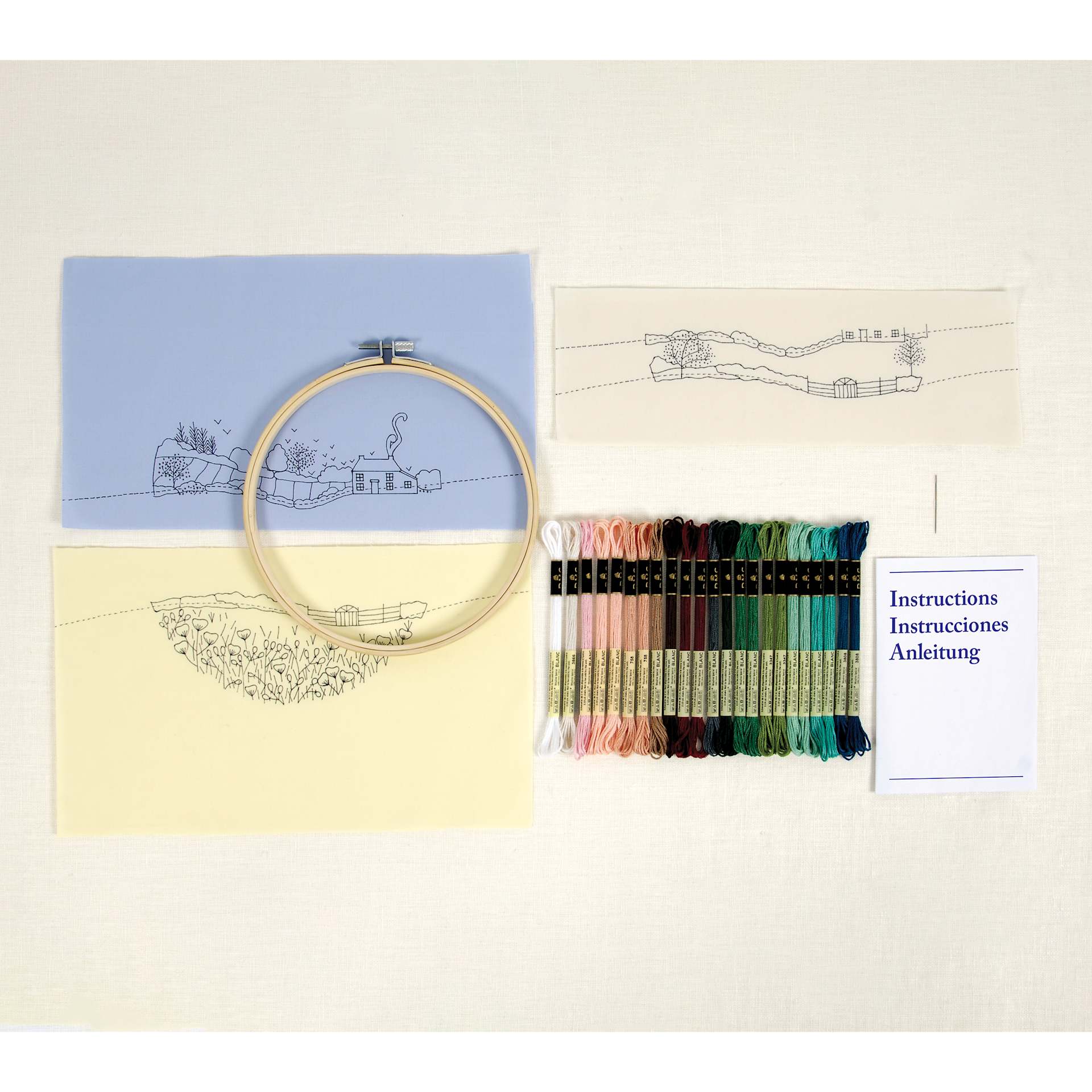 DMC The Designer Collection Embroidery Kits - “Spring Landscape” by Georgie K Emery, Advanced included materials