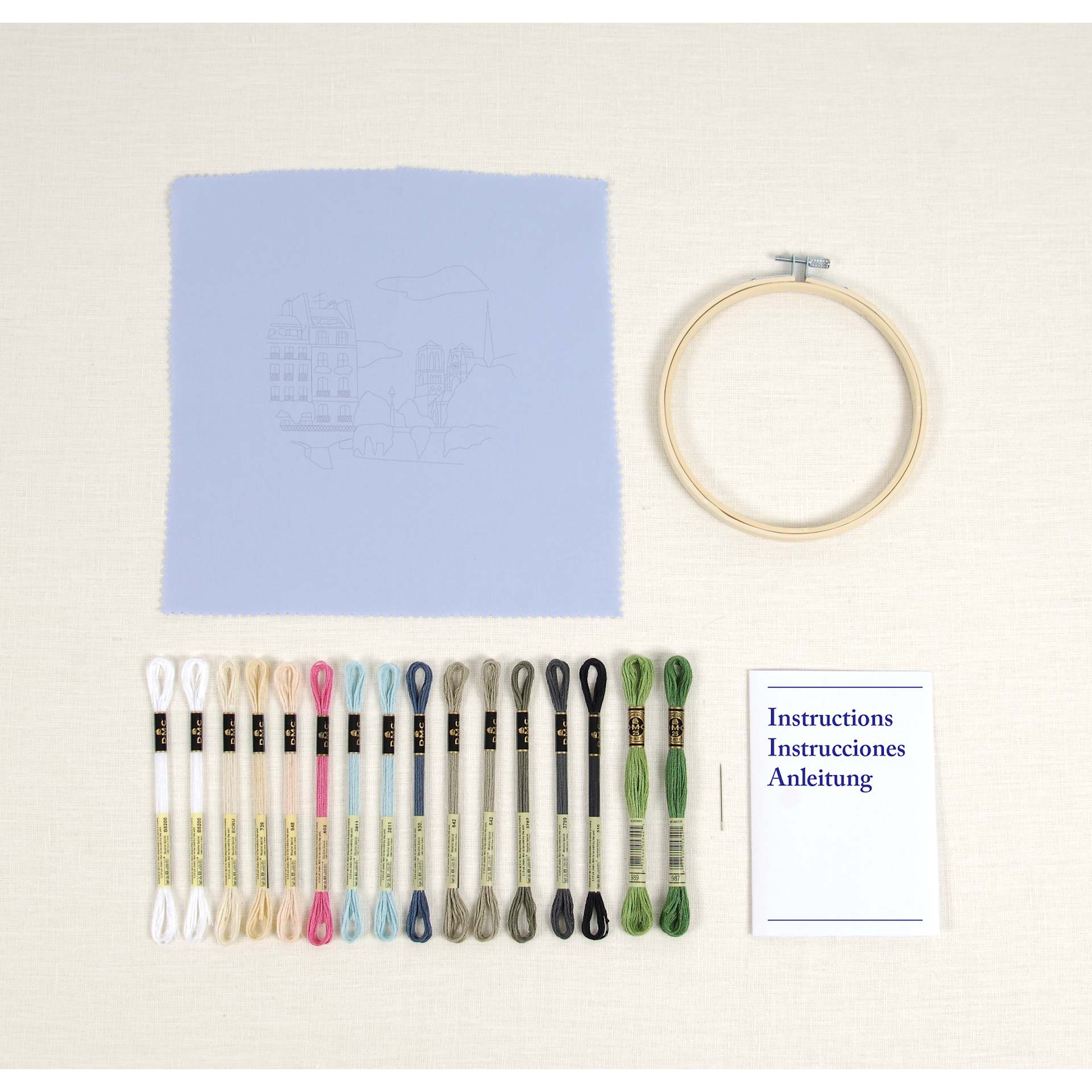 DMC The Designer Collection Embroidery Kits - “Paris” by Kseniia Guseva, Intermediate included materials