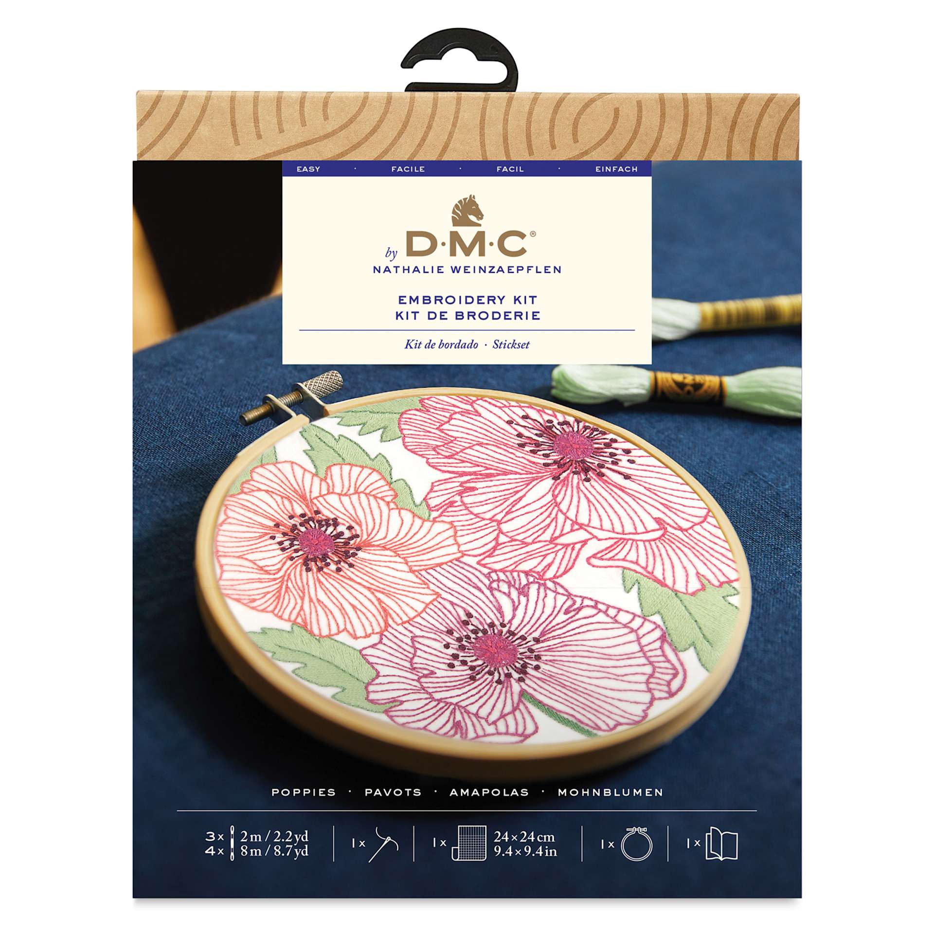 DMC The Designer Collection Embroidery Kits - “Poppies” by Nathalie Weinzaepf, Intermediate