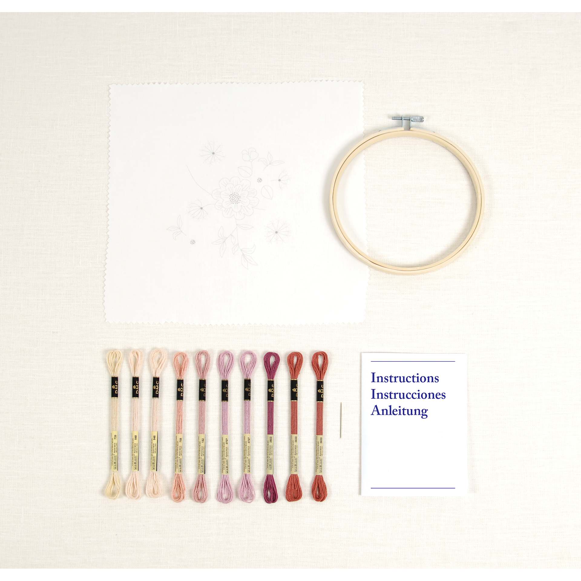 DMC The Designer Collection Embroidery Kits - “Daisies” by Pascaline Latasse, Advanced set components