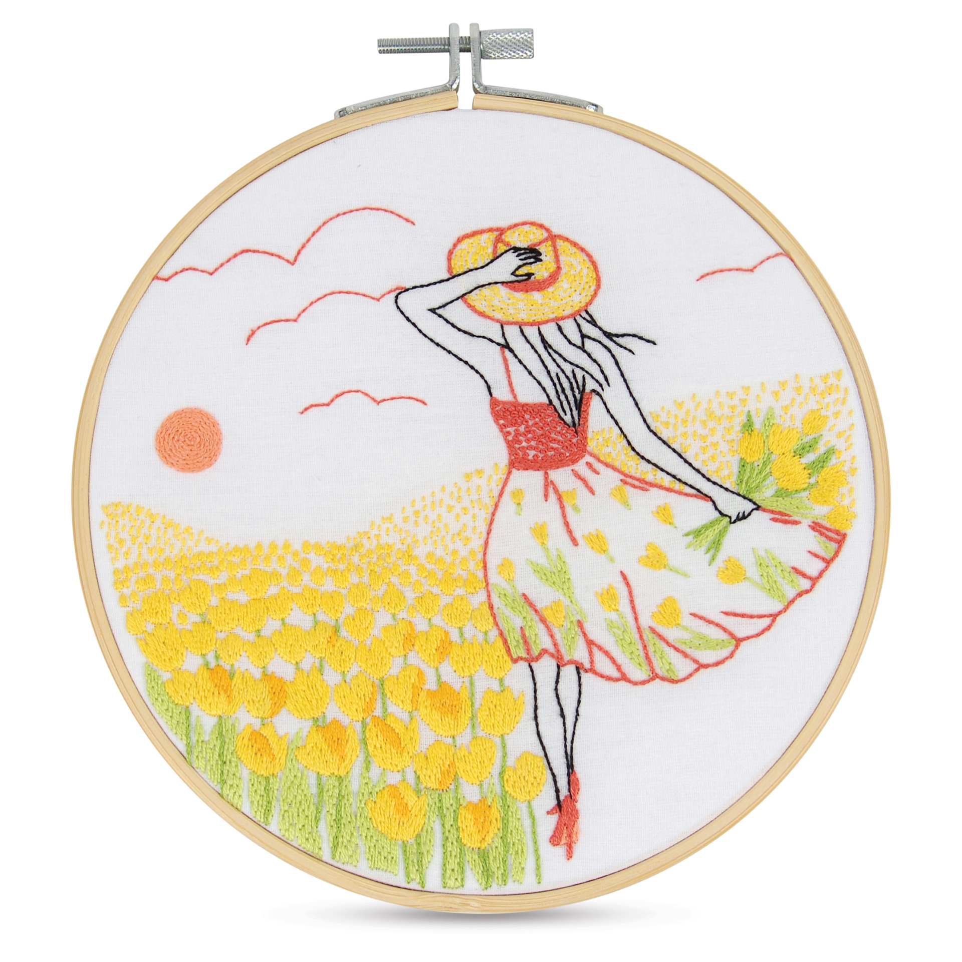 DMC The Designer Collection Embroidery Kits - “Romantic Tulips” by Nathalie Weinzaepflen, Beginner finished example
