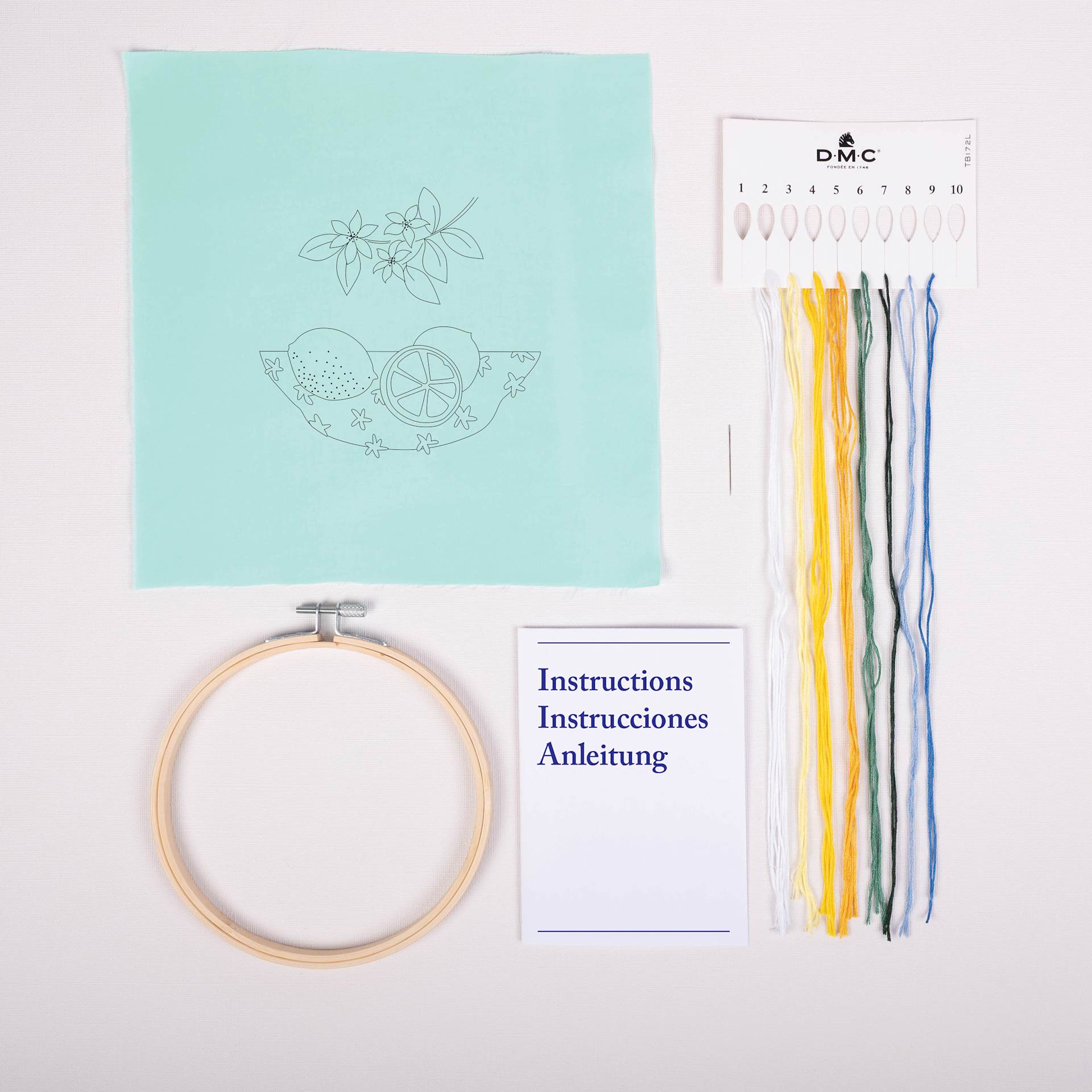 DMC Stitch Kit - Lemons, contents