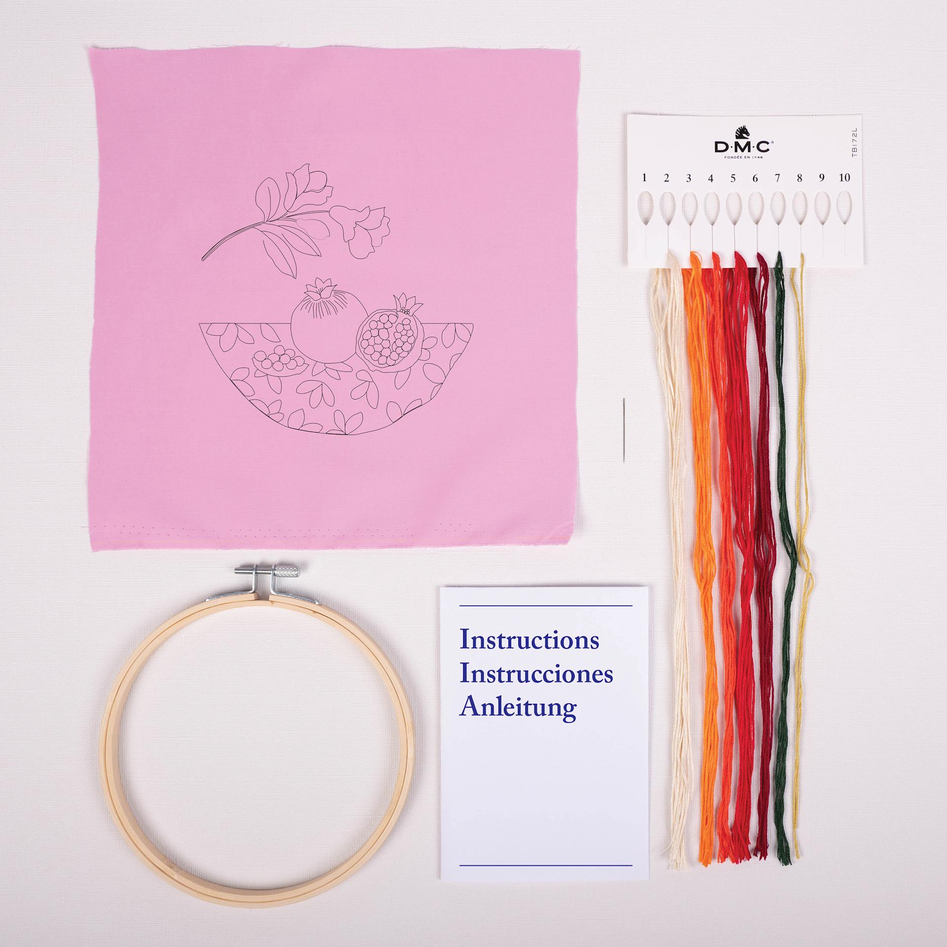 DMC Stitch Kit - Pomegranate, contents