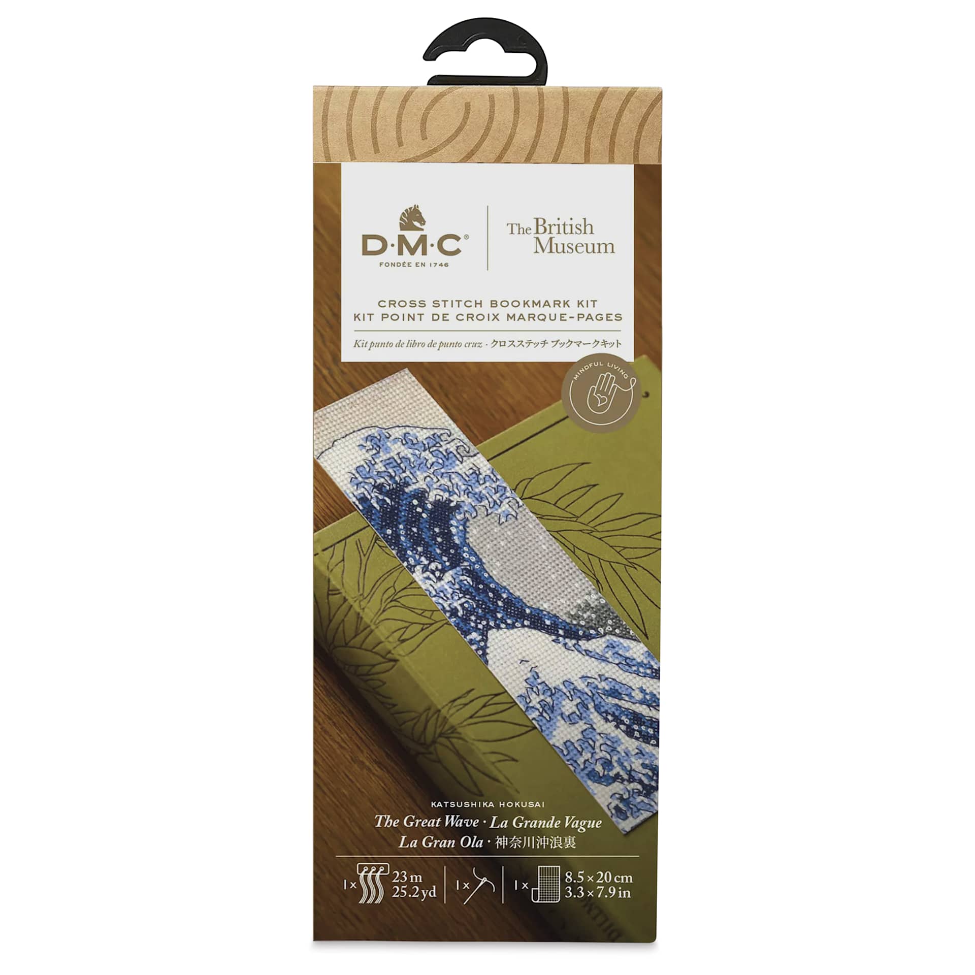DMC The Masters Collection Cross Stitch Bookmark Kit - “The Great Wave” by Katsushika Hokusai - front of packaging