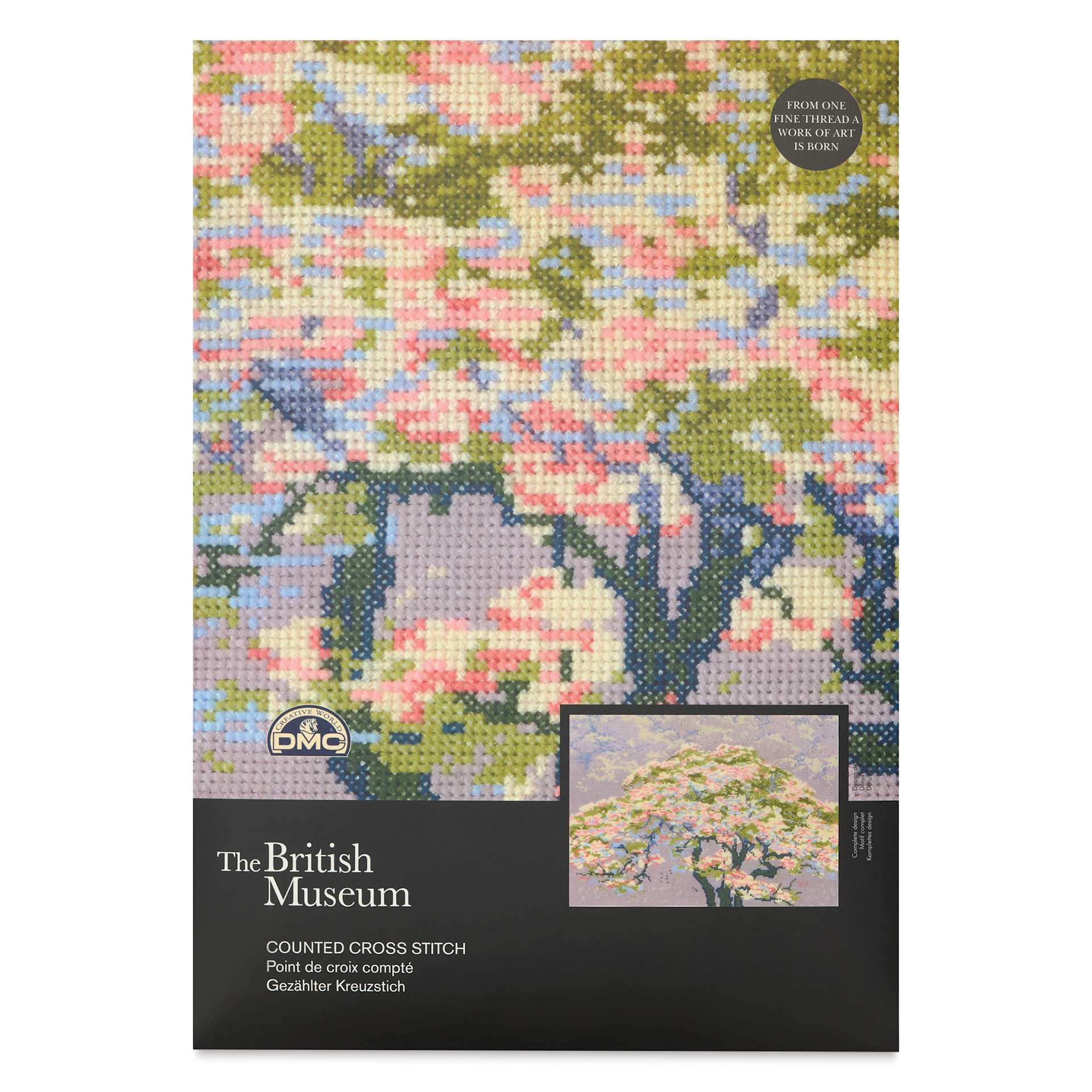 DMC The Masters Collection Cross Stitch Kit - "A Tree in Blossom” by William Giles, front of packaging