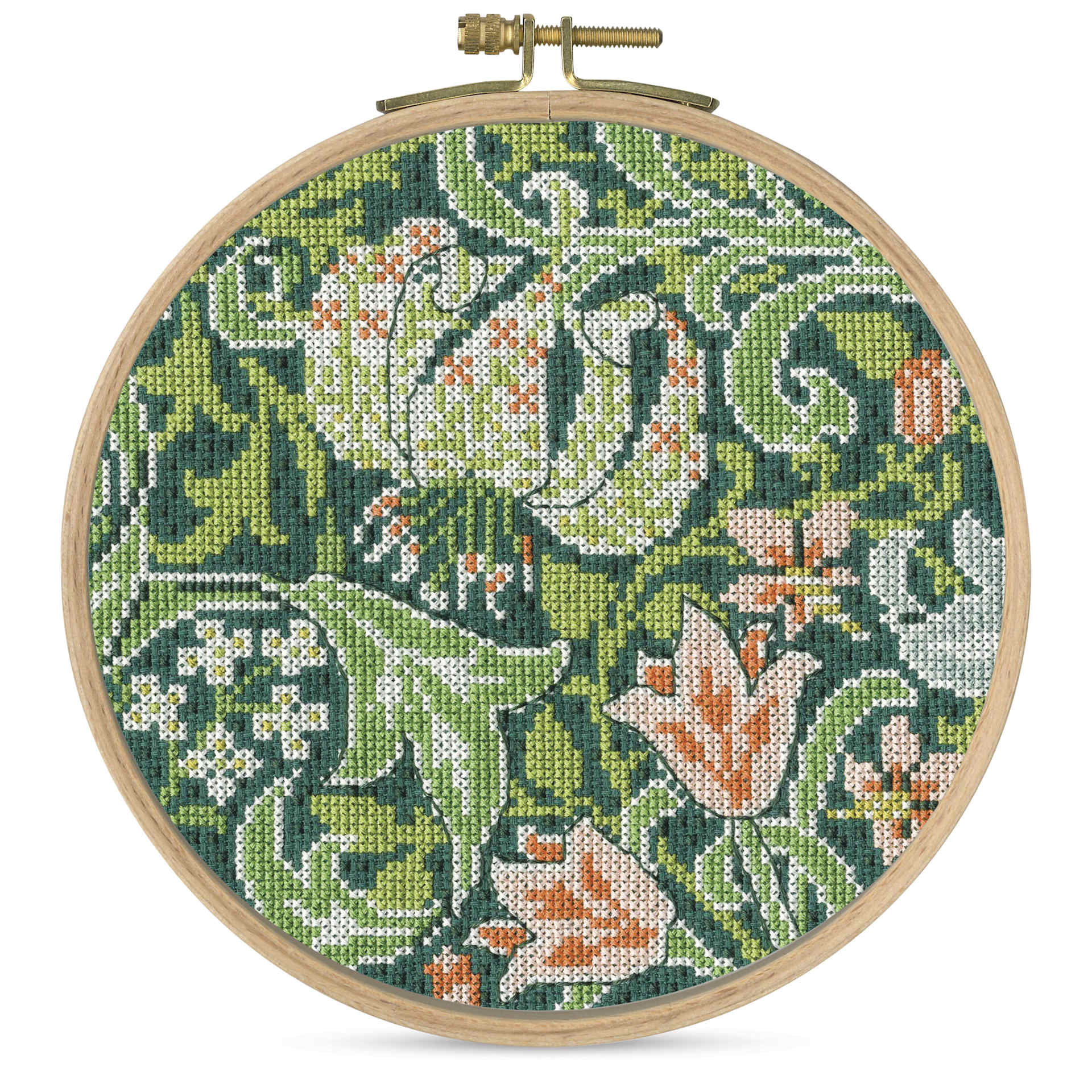 DMC The Masters Collection Cross Stitch Kit - “Golden Lily” by J.H. Dearle, finished example