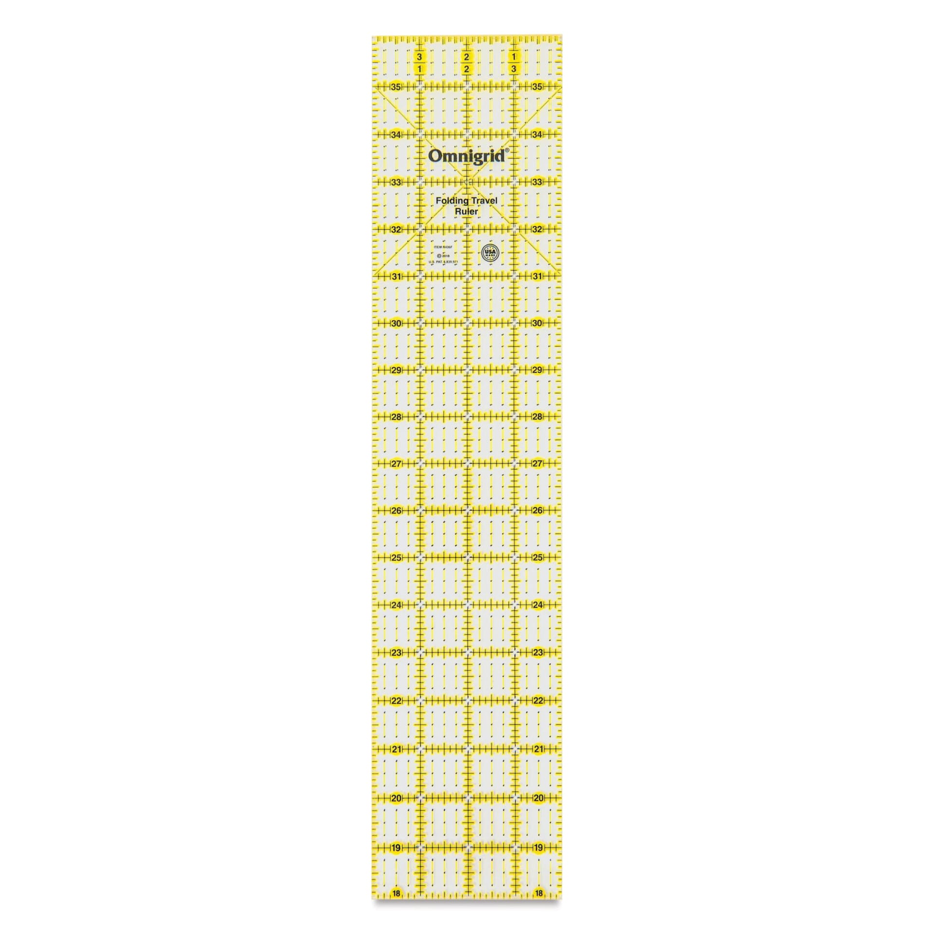 Omnigrid Rectangle Folding Ruler shown folded