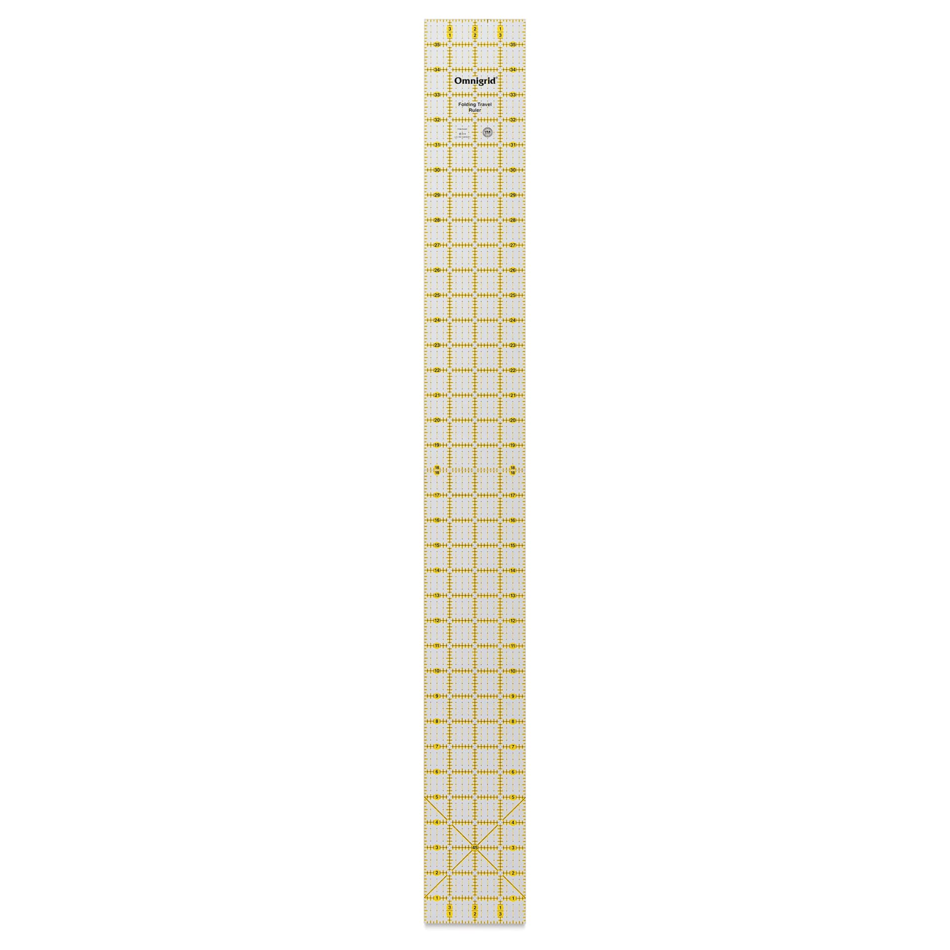 Omnigrid Rectangle Folding Ruler shown unfolded