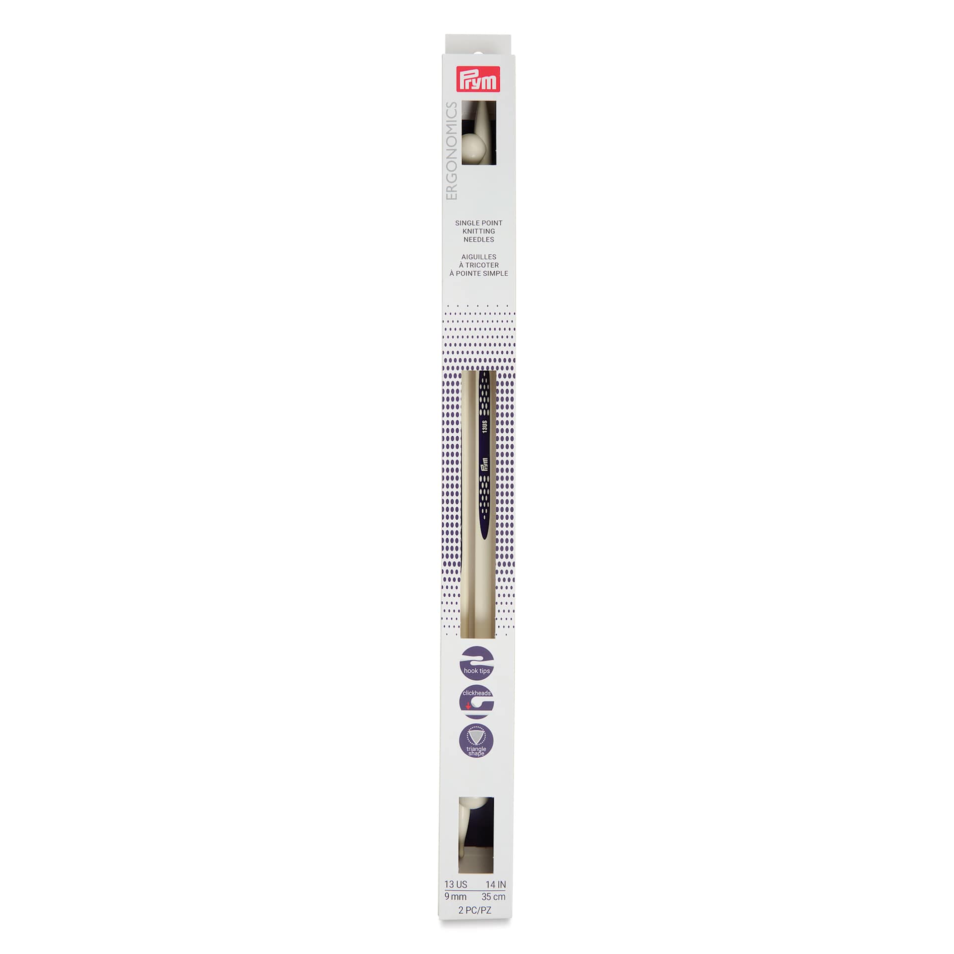 Prym Ergonomics Single Point Knitting Needles - Size 13, 14" - front of packaging