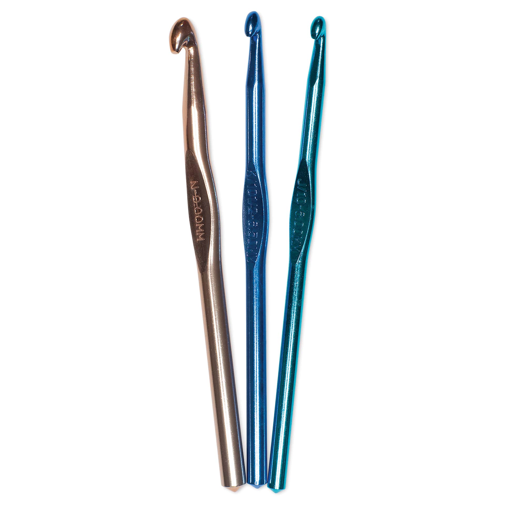 Boye Aluminum Crochet Hooks - Set of 3, US J/K/N