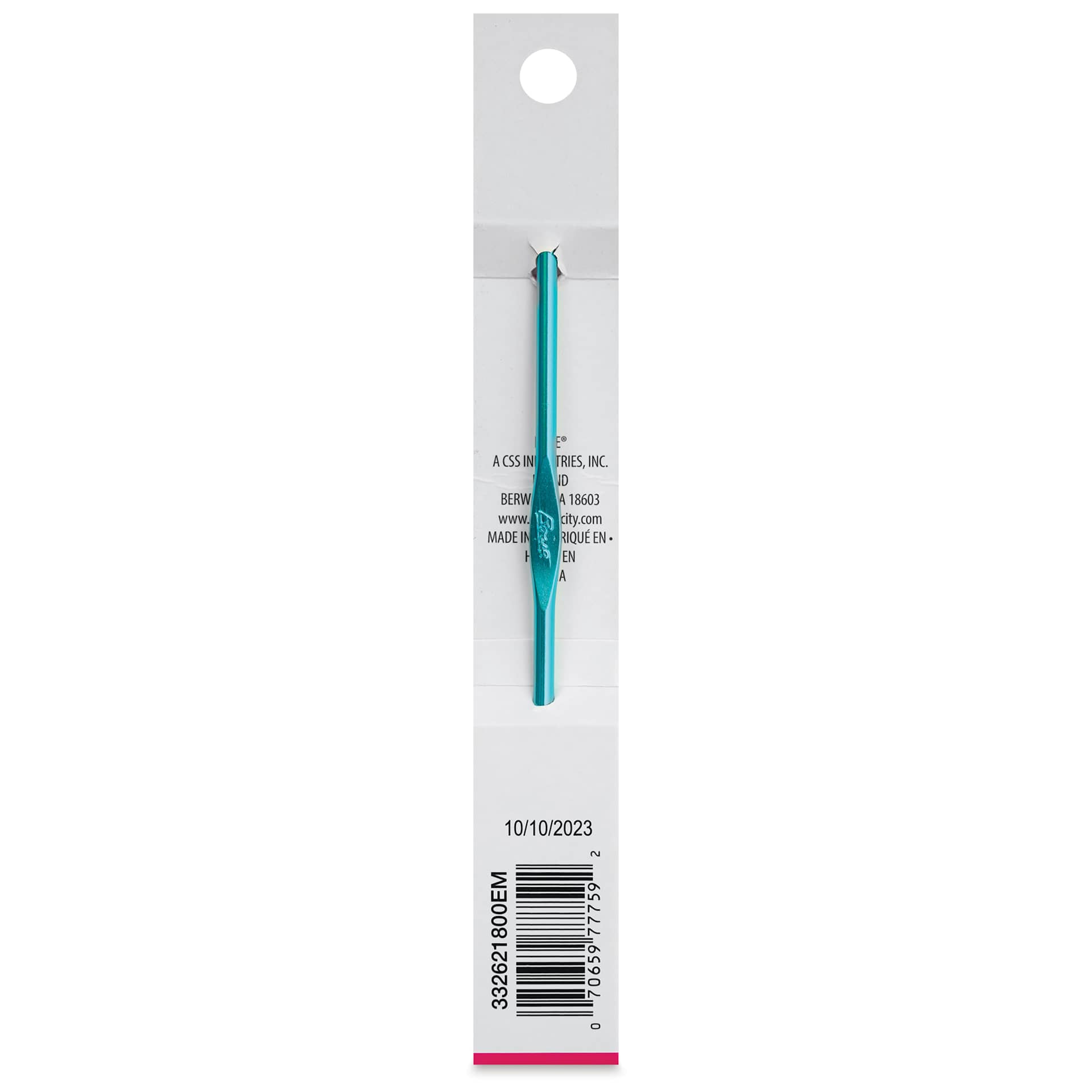 Boye Aluminum Crochet Hook - US E, 6" - back of packaging