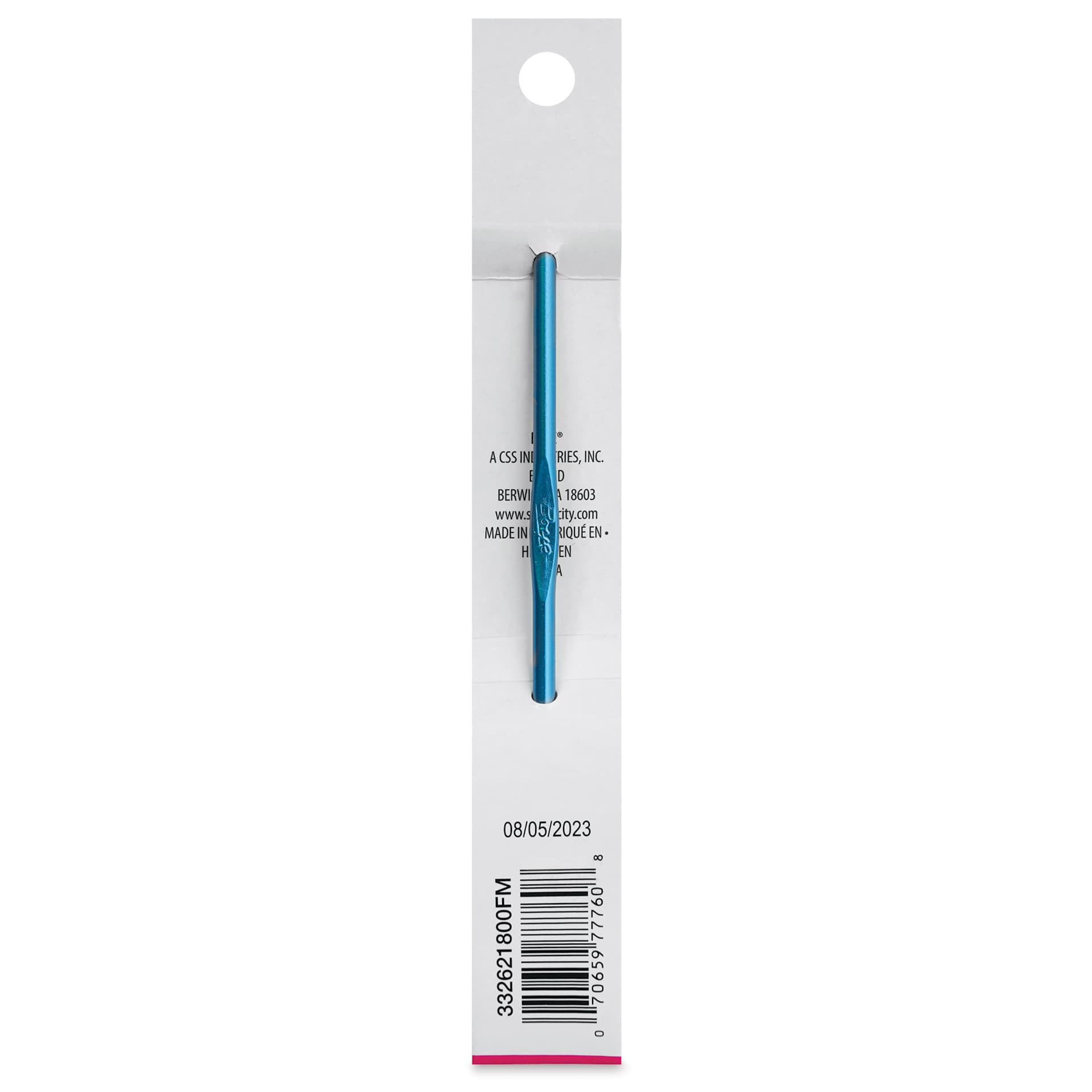 Boye Aluminum Crochet Hook - US F, 6" - back of packaging