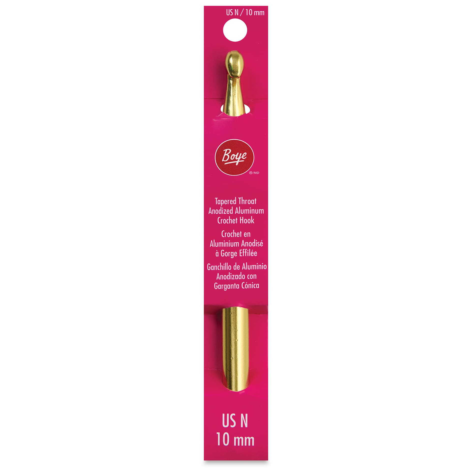 Boye Aluminum Crochet Hook - US N, 6" - front of packaging