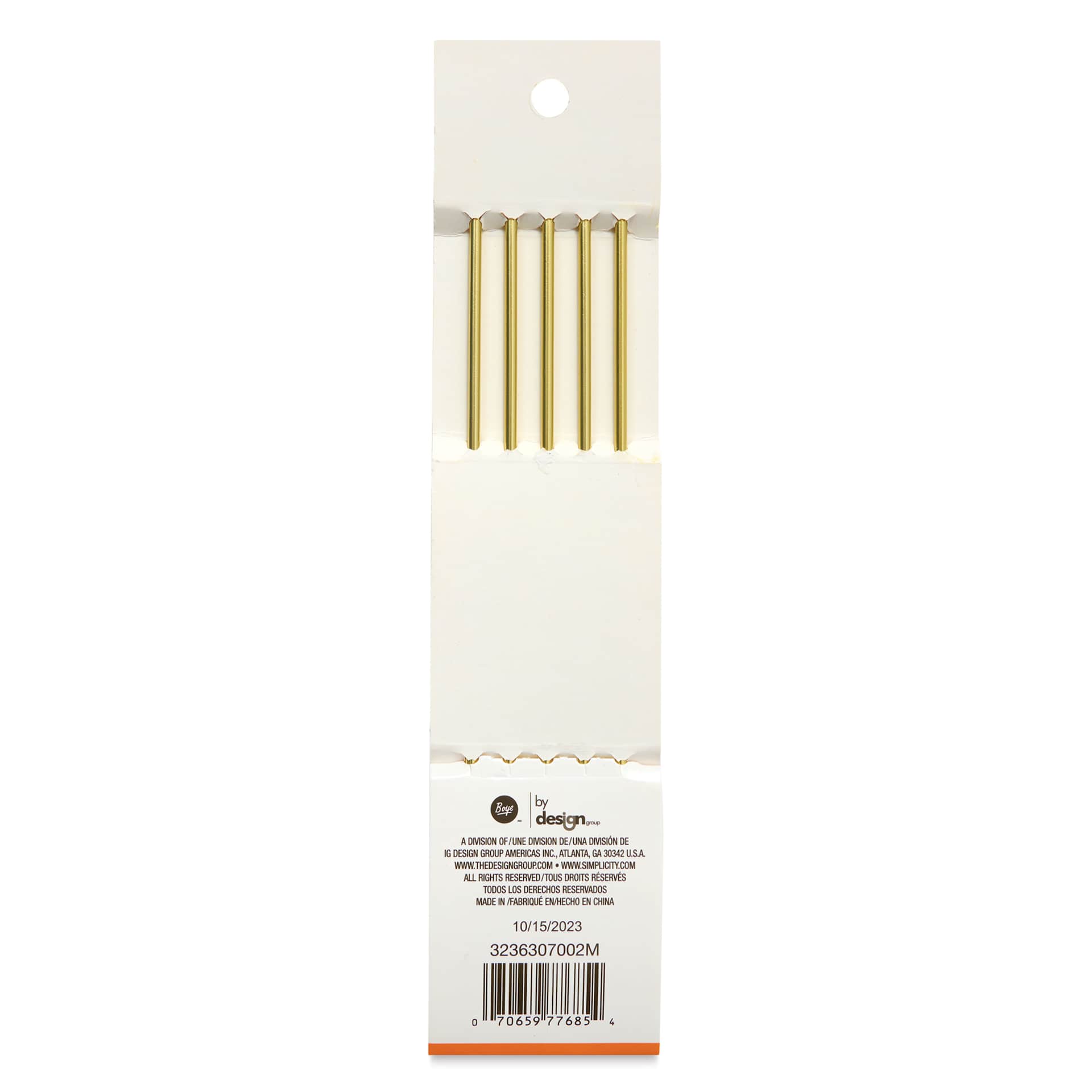 Boye Aluminum Doublepoint Knitting Needles - Pkg of 5, US 2, 7" - back of packaging