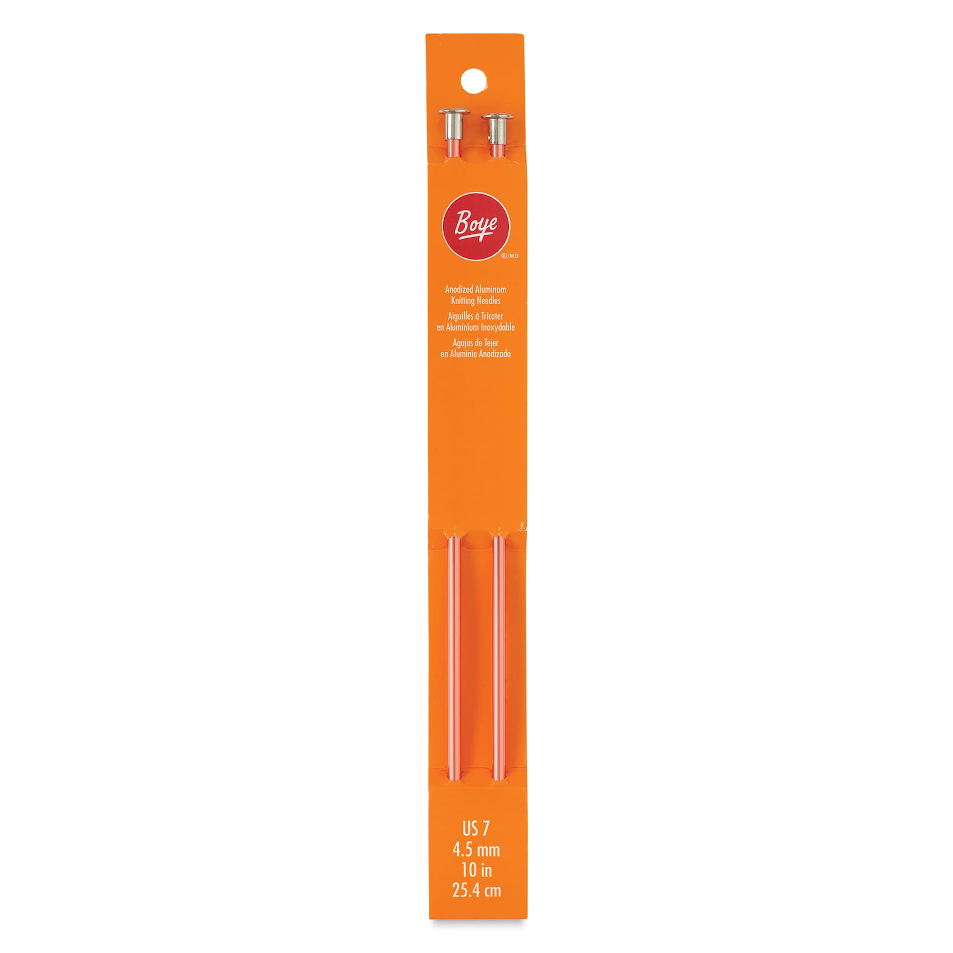 Boye Aluminum Knitting Needles - US 7, 10" - front of packaging